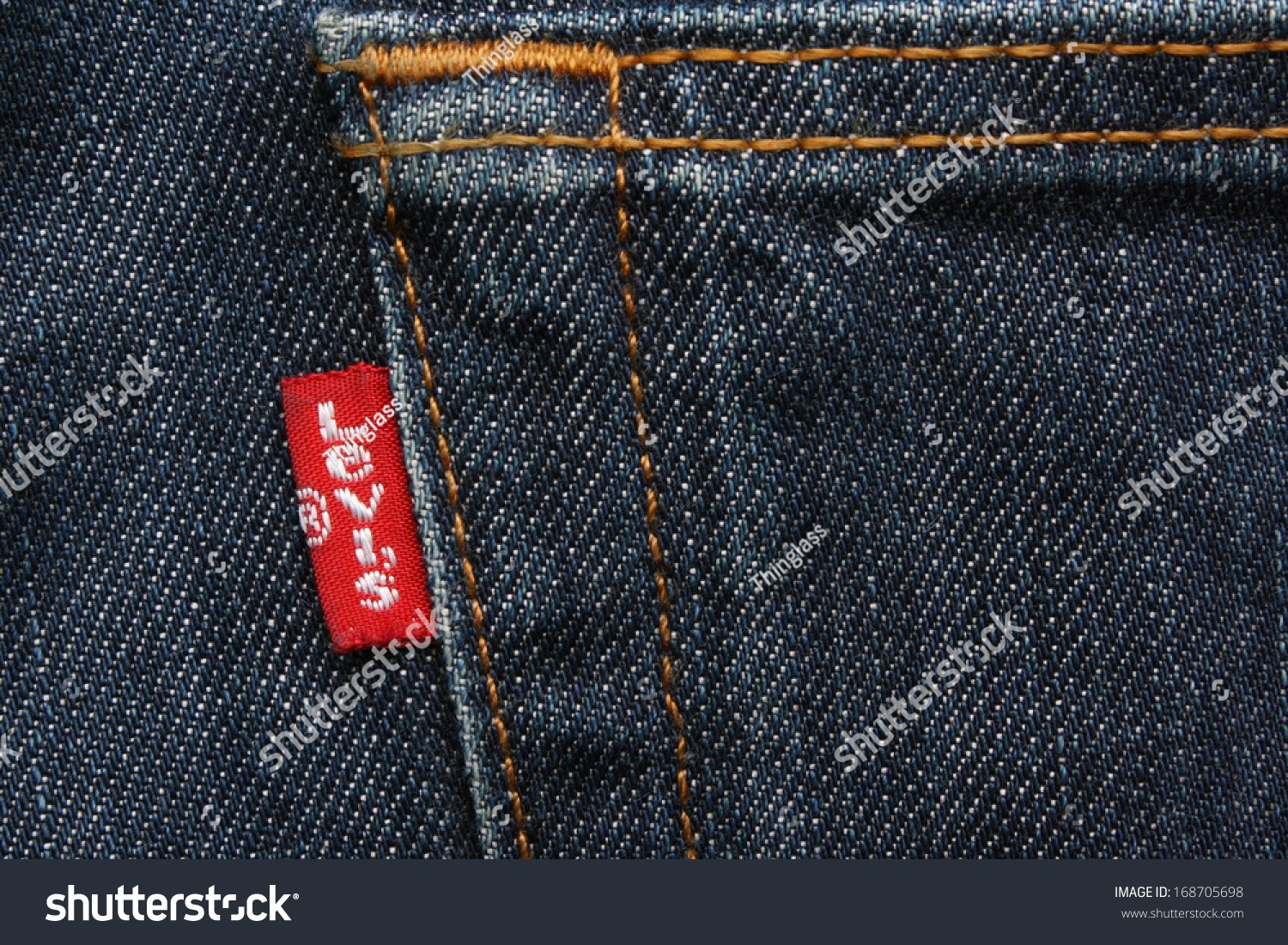 London,England - April 18 2011: Close Up Of The Levis Red Label On The ...