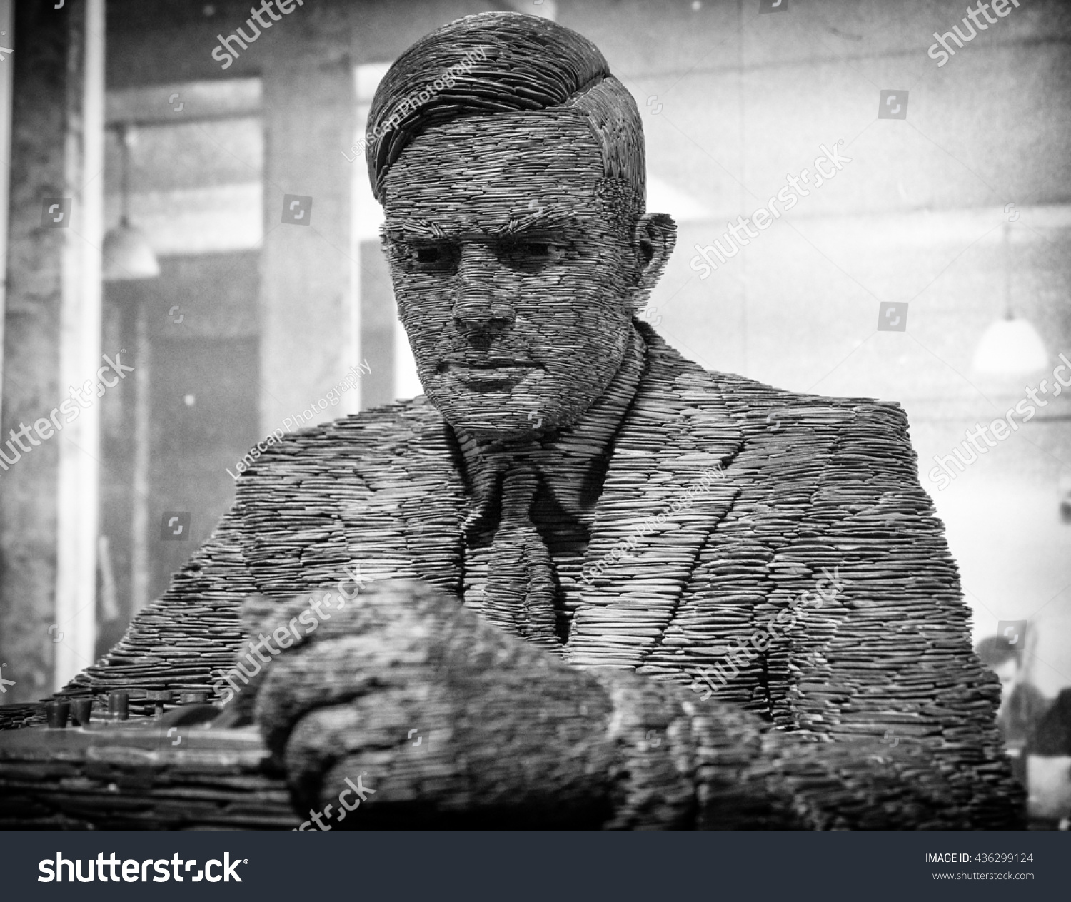 London, England - June 21, 2015: Slate Statue Of Mathematician Alan ...