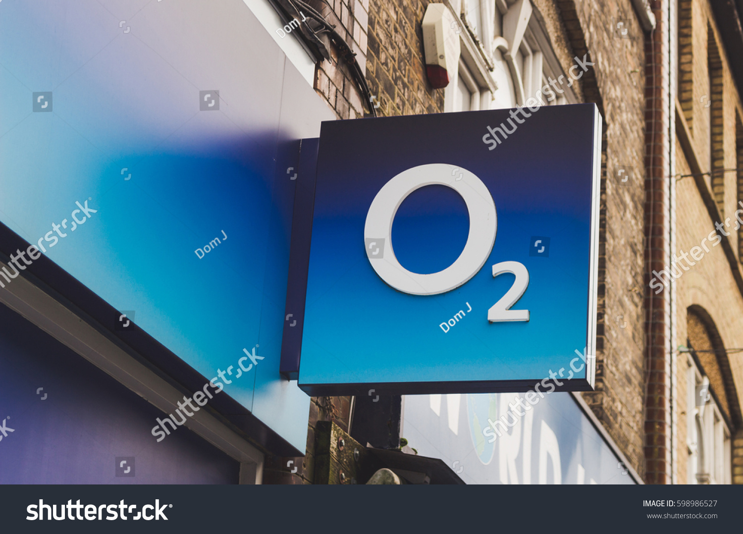 LONDON, ENGLAND - MARCH 1st, 2017: O2 business logo, sign, Harrow, London, UK.