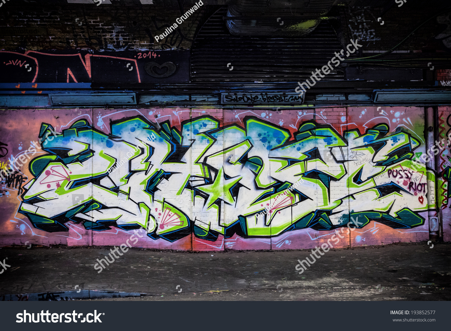 London Great Britain 13th May 2014 Stock Photo 193852577 Shutterstock   Stock Photo London Great Britain Th Of May Unknown Graffiti Artist Painting On The Leake Street On 193852577 