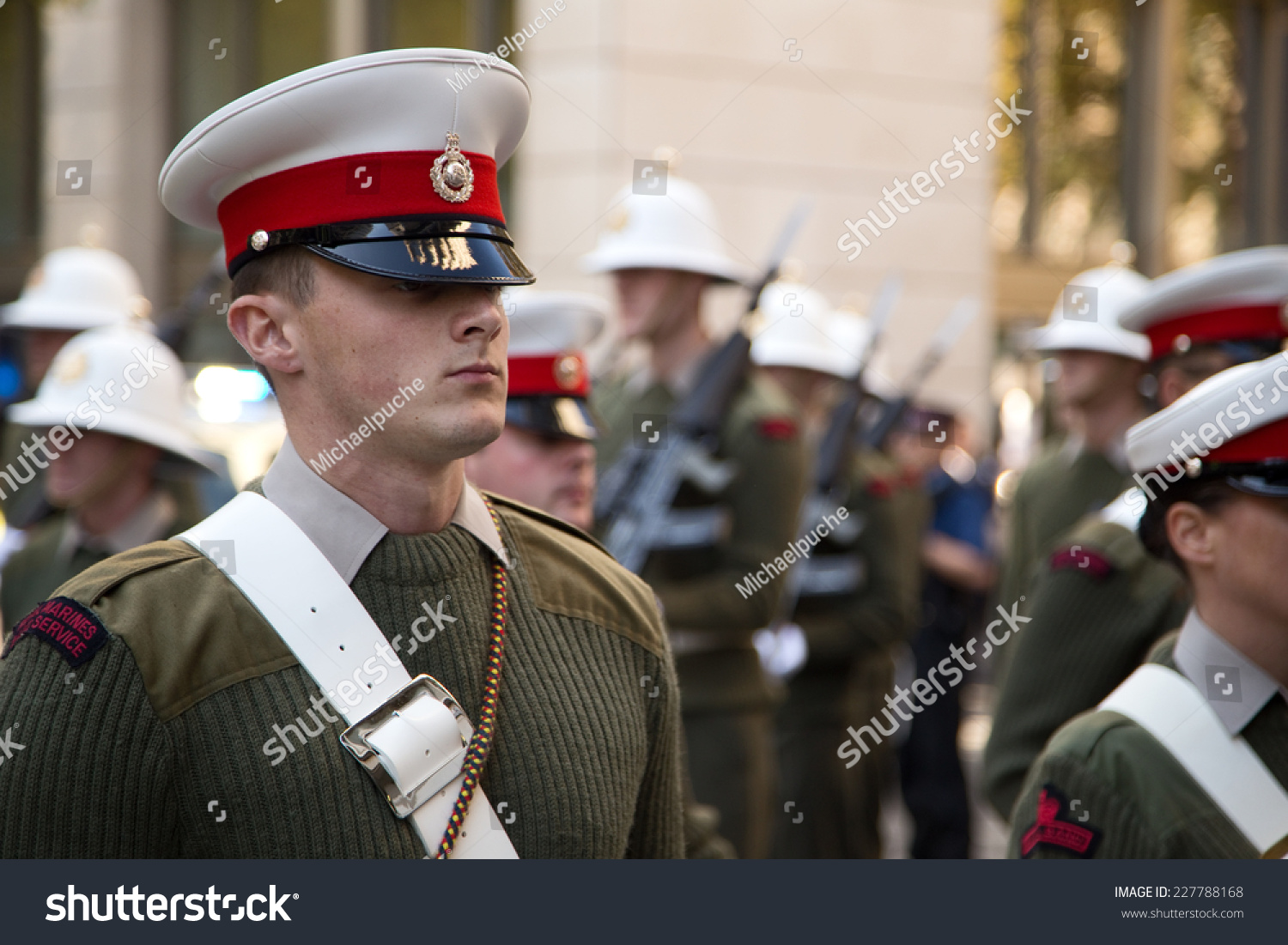 London - October 28th: The Royal Marines On Parade At The Guildhall On ...
