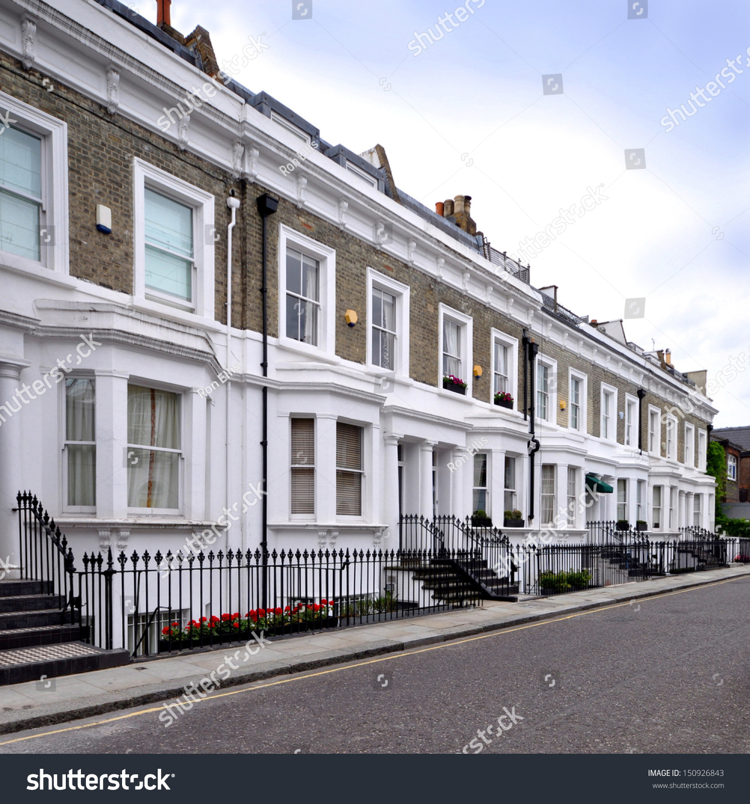 London Street 19th Century Victorian Terraced Stock Photo 150926843 ...