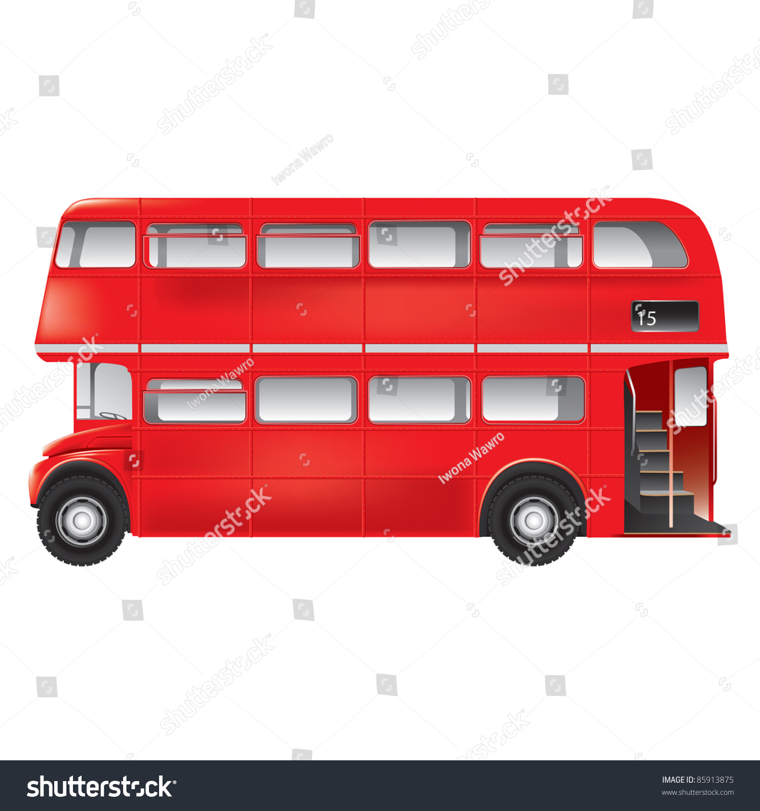 London Symbol - Red Bus - Isolated - Very Detailed Illustration ...