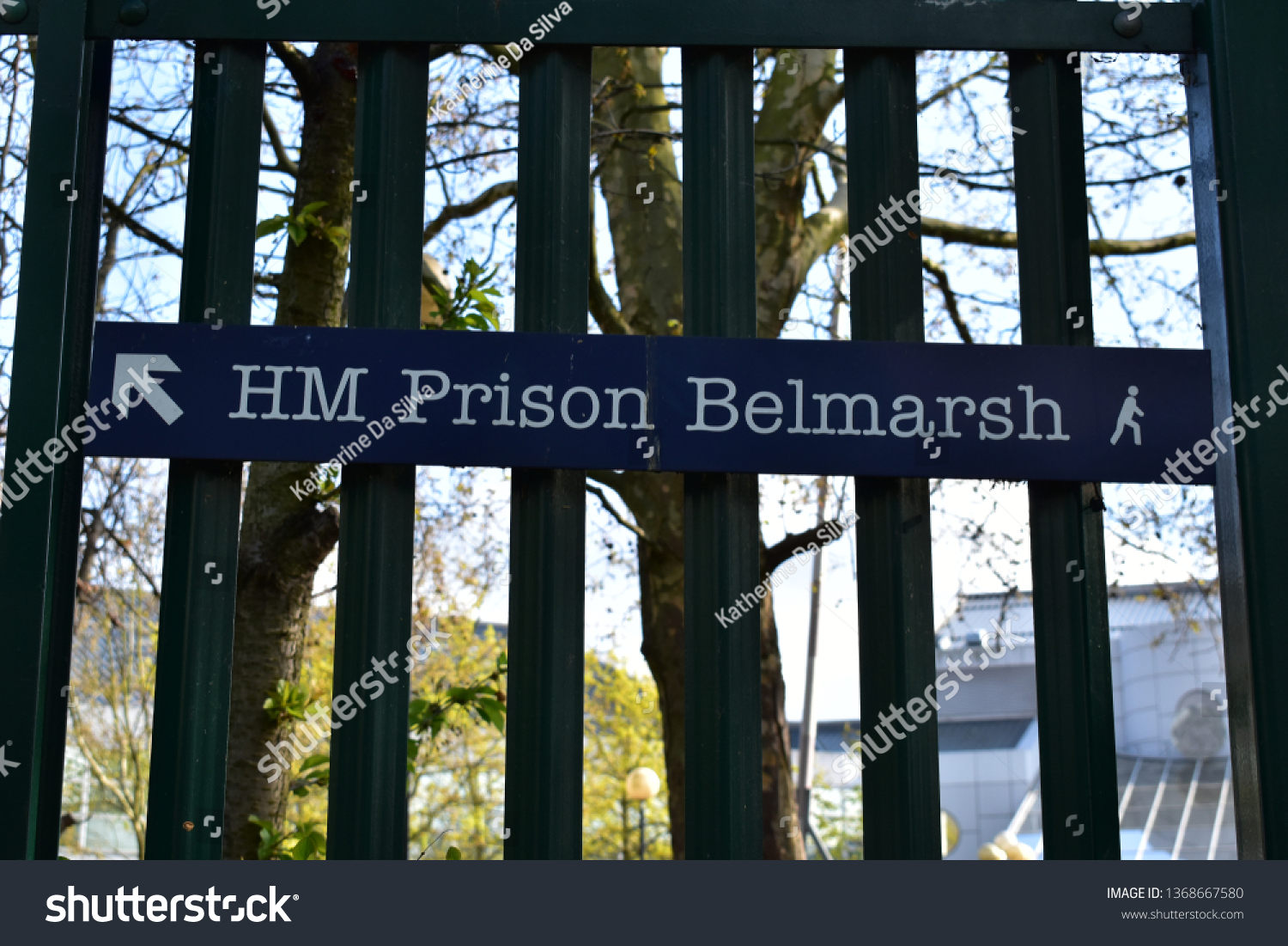 2 Hm Prison Belmarsh Images Stock Photos Vectors Shutterstock   Stock Photo London Uk April Railings At The Perimeter Of Belmarsh Prison Thamesmead On The Day Of 1368667580 