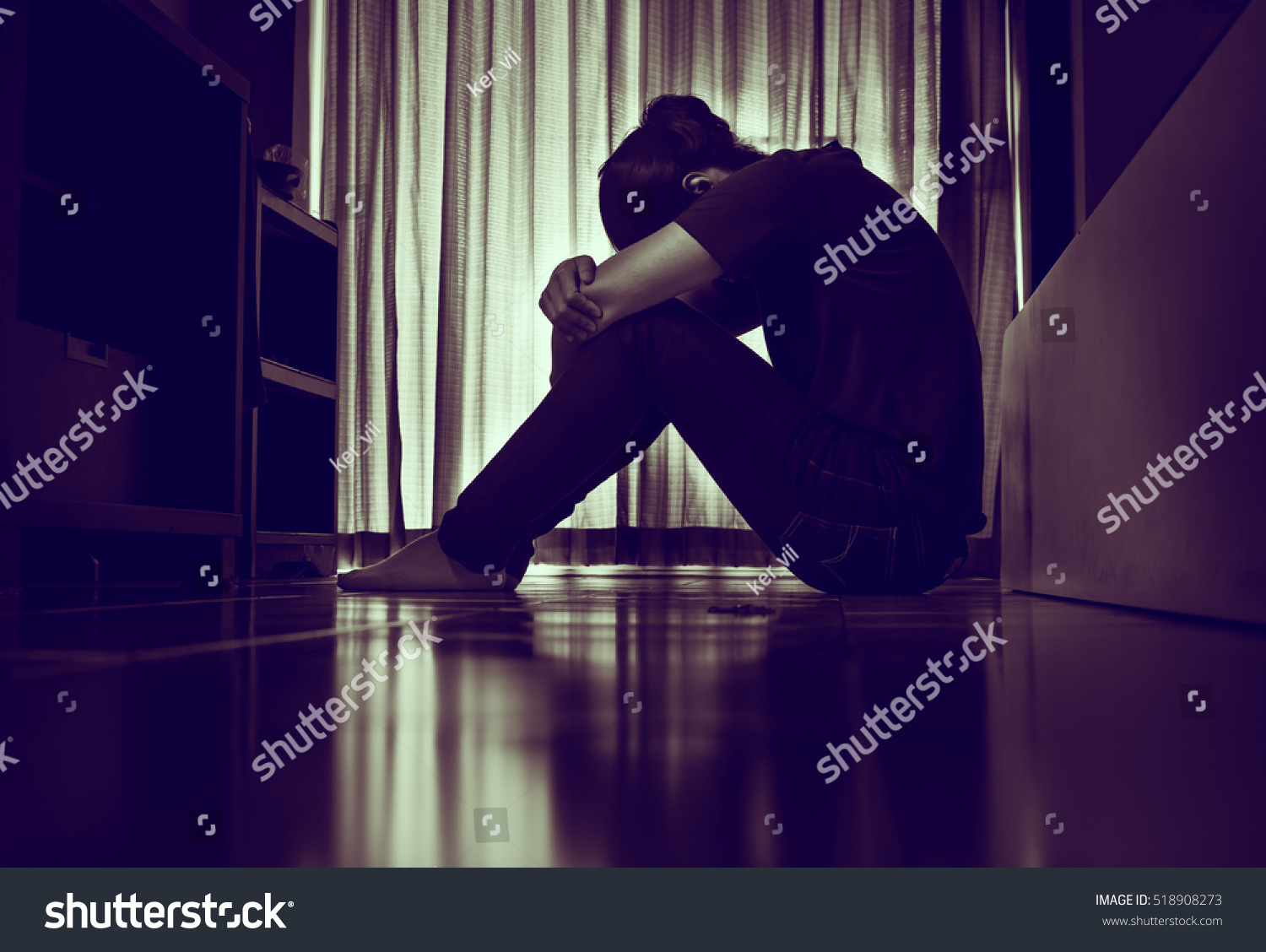 Lonely Man Alone Empty Room Stock Photo 518908273 | Shutterstock