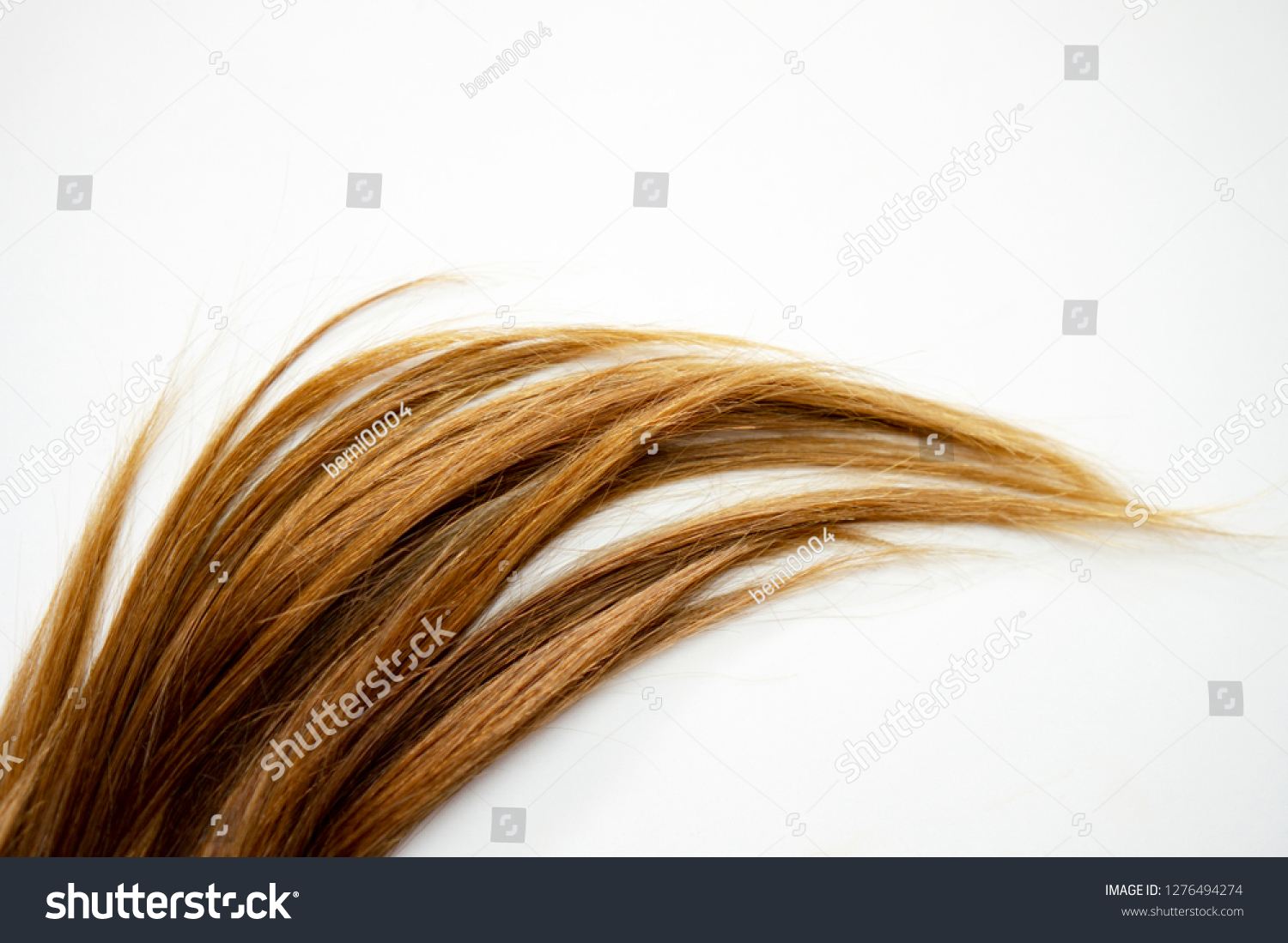 Long Brown Straight Hair On White Stock Photo Edit Now 1276494274