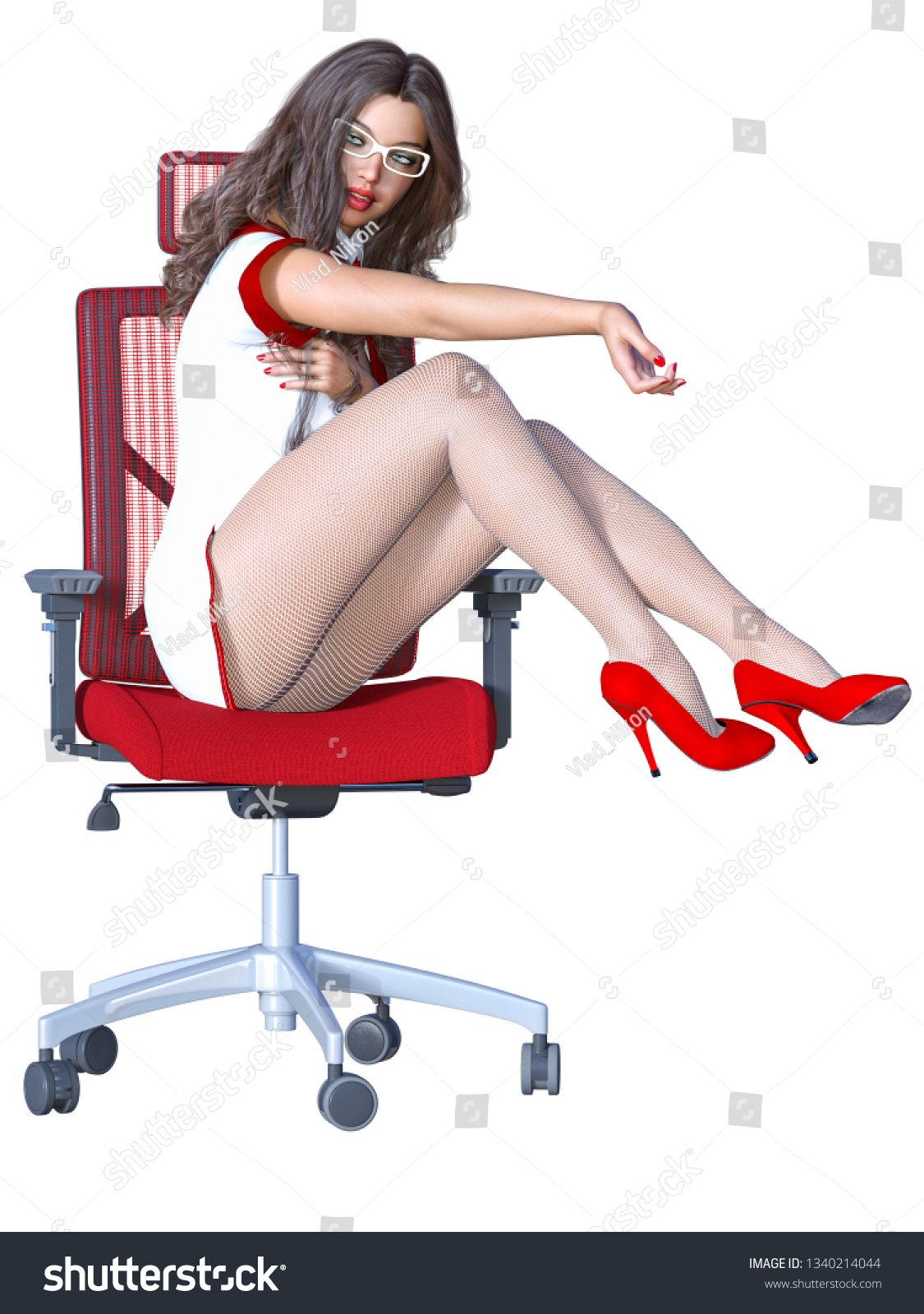 Hot Girl On Office Chair