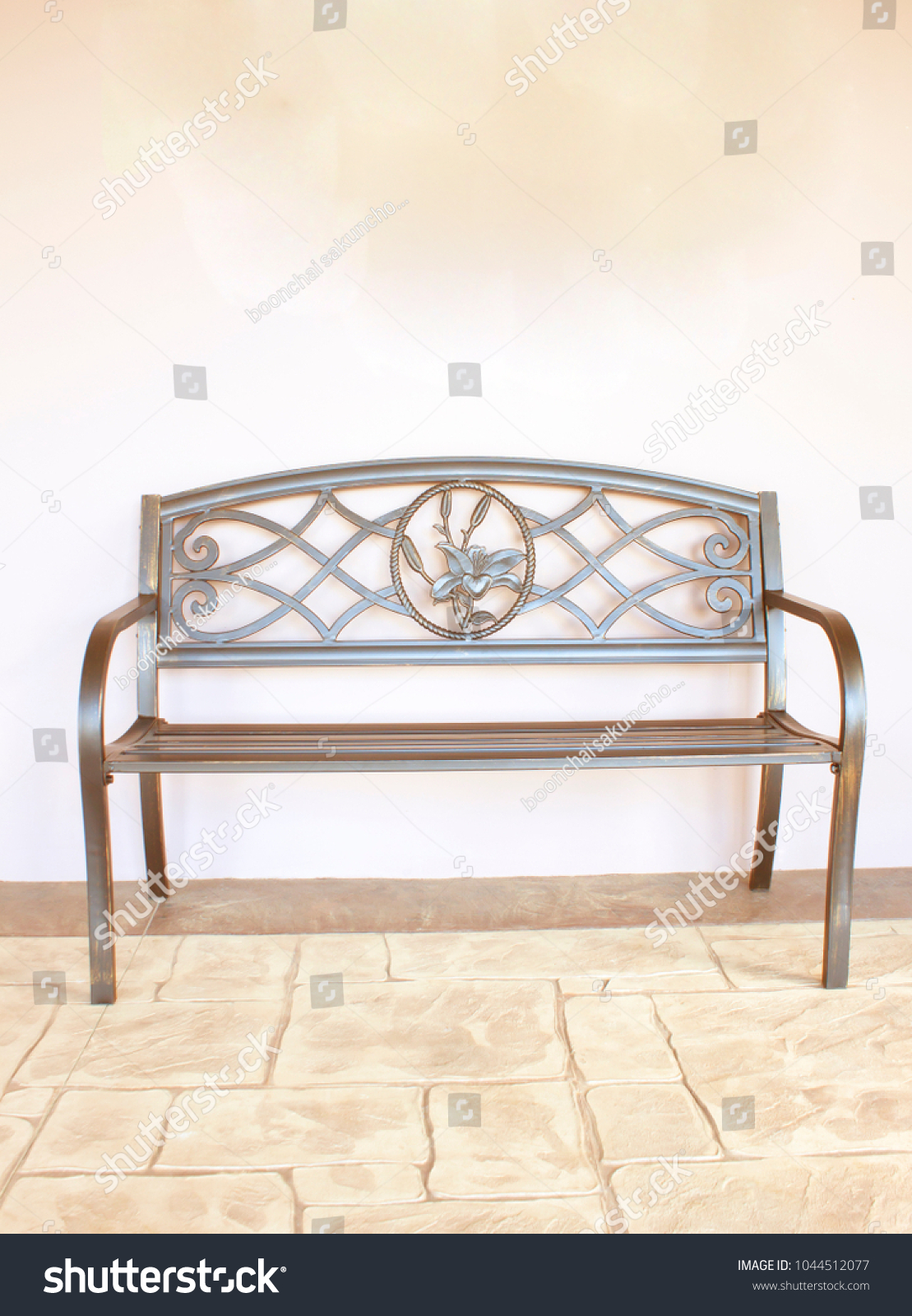 Long Steel Chair On Wall Floor Stock Photo (Edit Now) 6