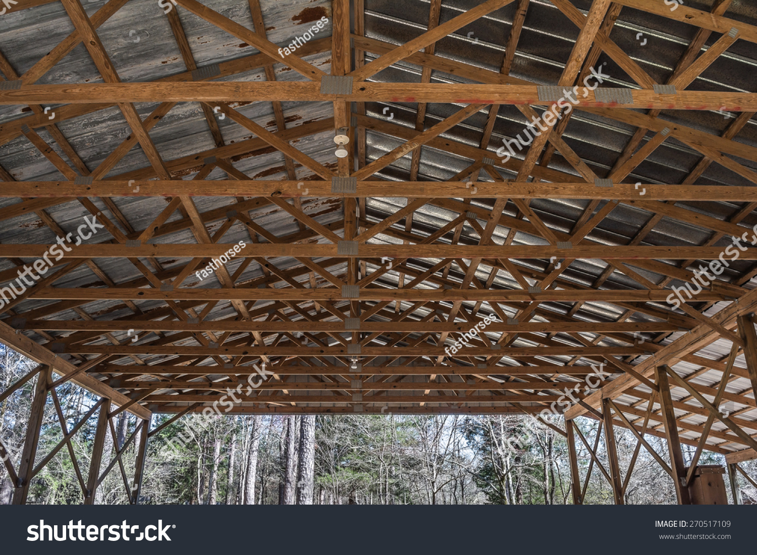 Looking Ceiling Joists Rafters Open Wall Stock Photo Edit Now