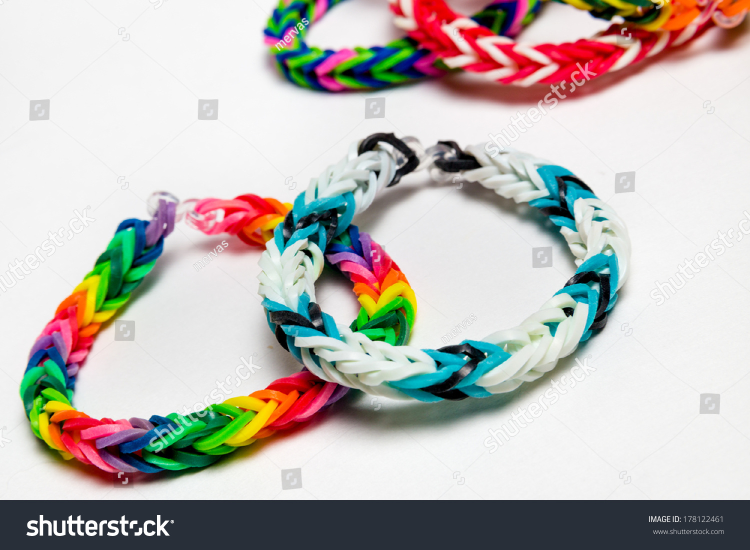 Loom Bracelets On A White Background Stock Photo 178122461 : Shutterstock