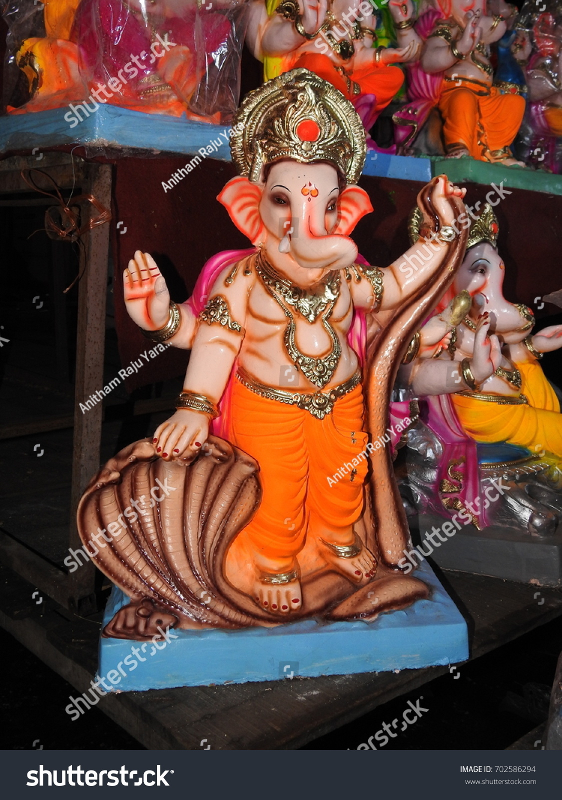 Lord Ganesh Statue Idol Made Clay Stock Photo (Edit Now) 702586294