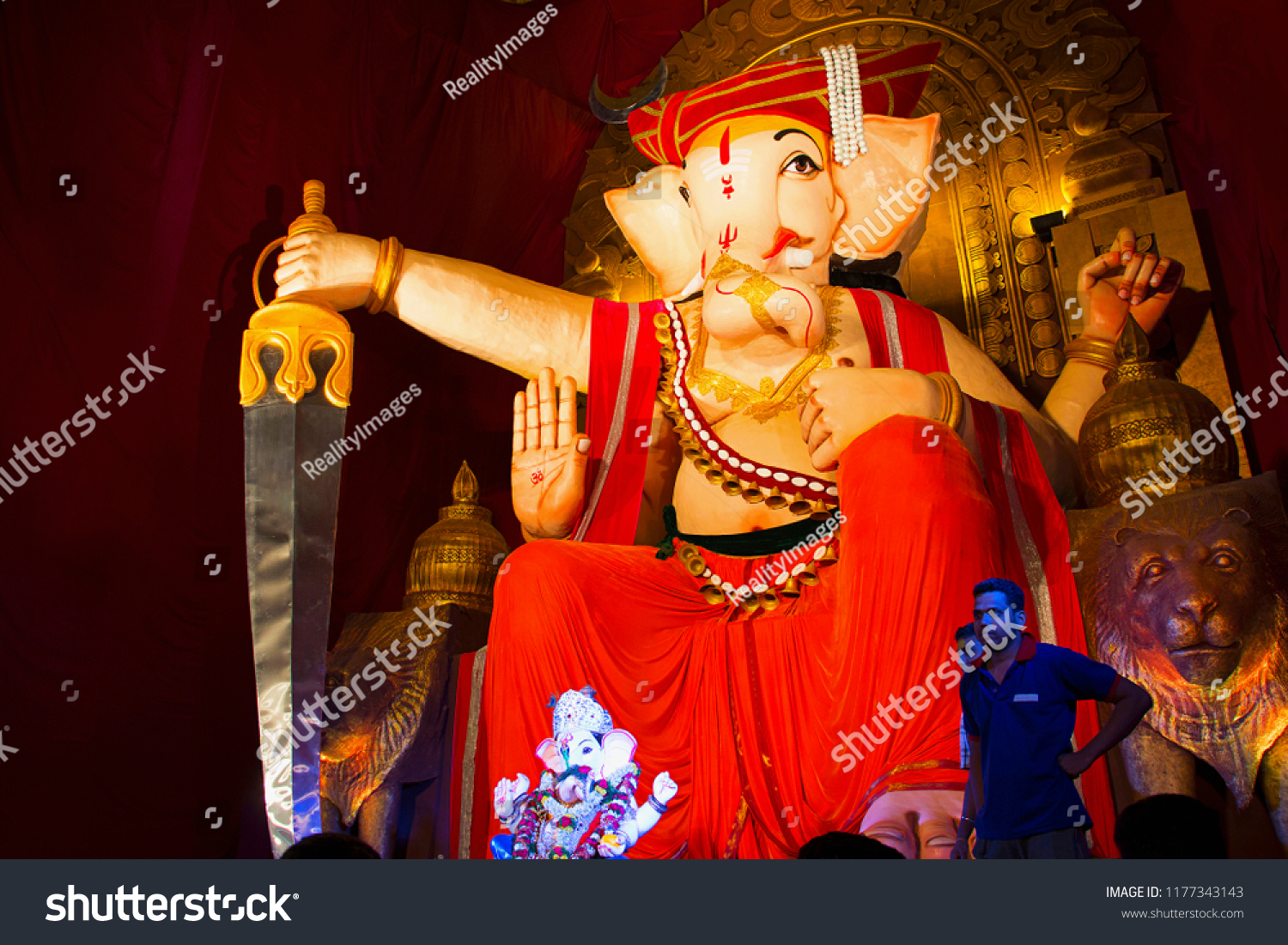 Lord Ganesha Ganesh Festival Jai Malhar Royalty Free Stock Image