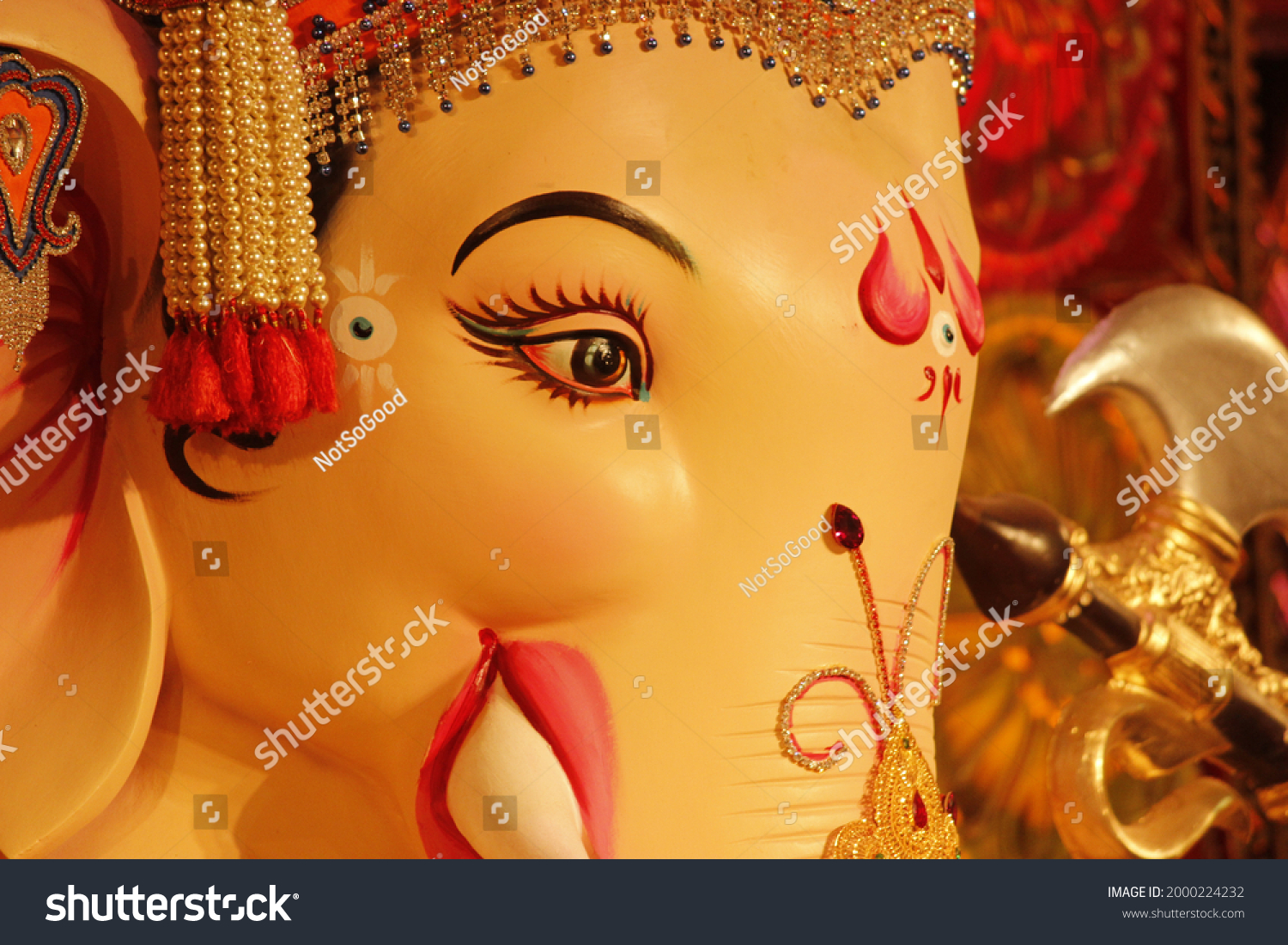 Lord Ganesha Idol During Ganesh Chaturthi Stock Photo (Edit Now) 2000224232