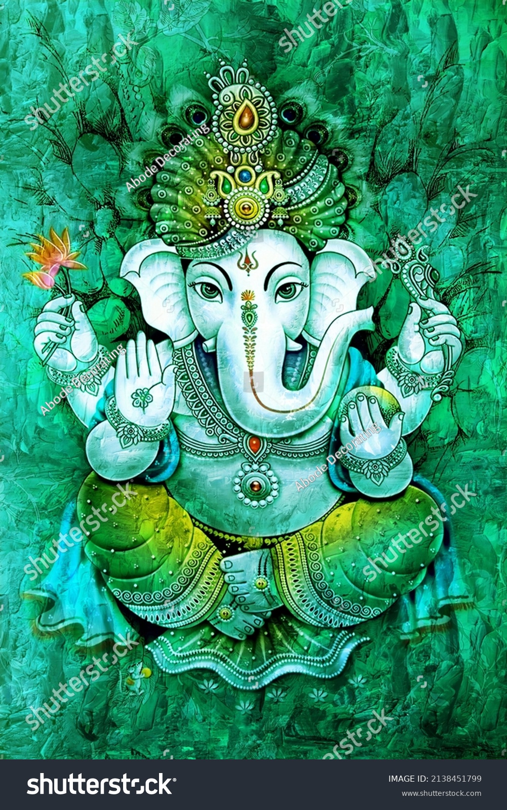 Lord Ganesha Colorful Background Wallpaper God Stock Illustration ...