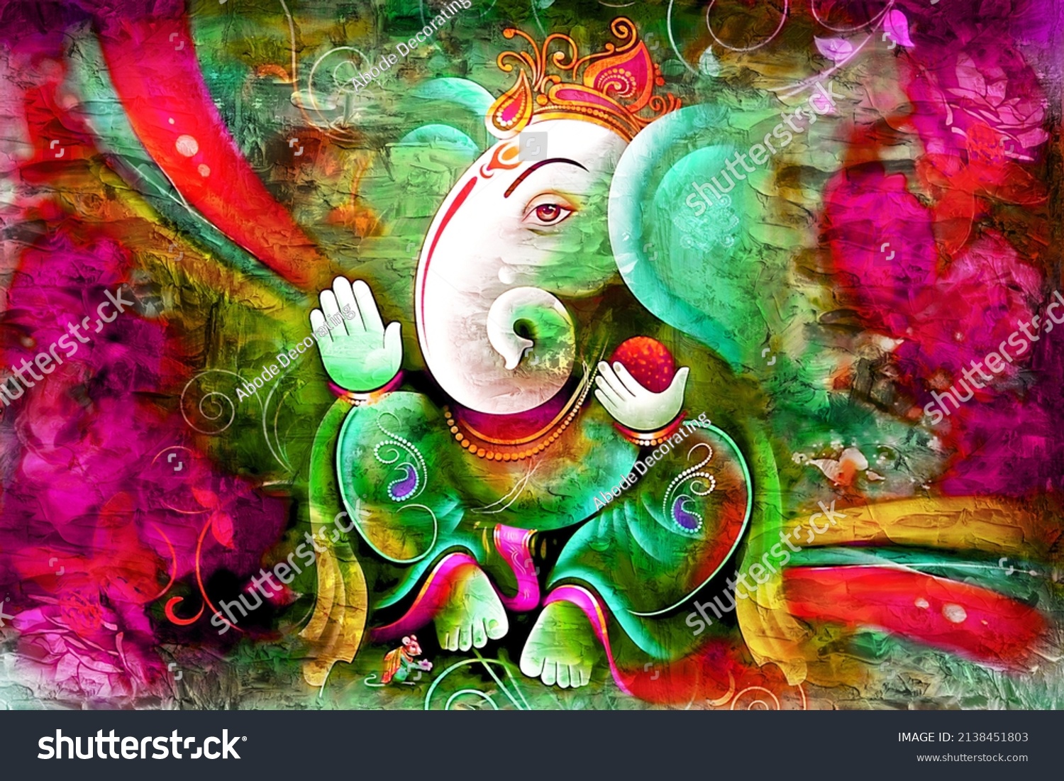 Lord Ganesha Colorful Background Wallpaper God Stock Illustration ...