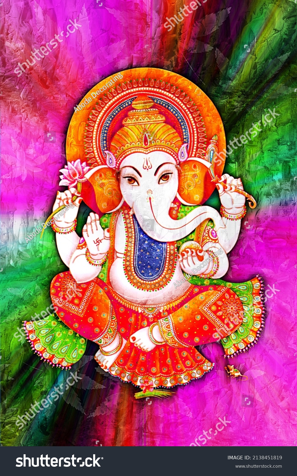 Lord Ganesha Colorful Background Wallpaper God Stock Illustration 