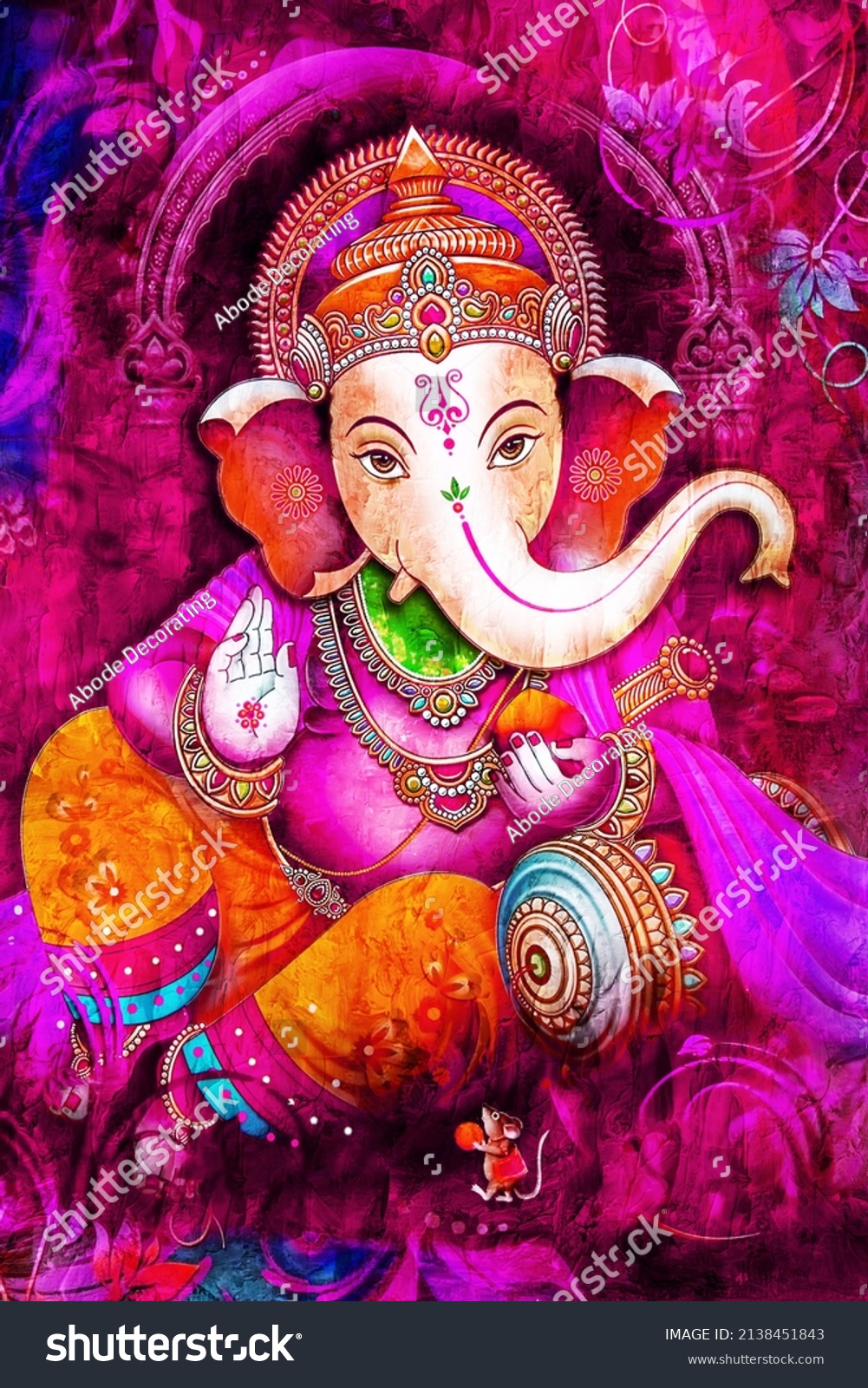 Lord Ganesha Colorful Background Wallpaper God Stock Illustration ...