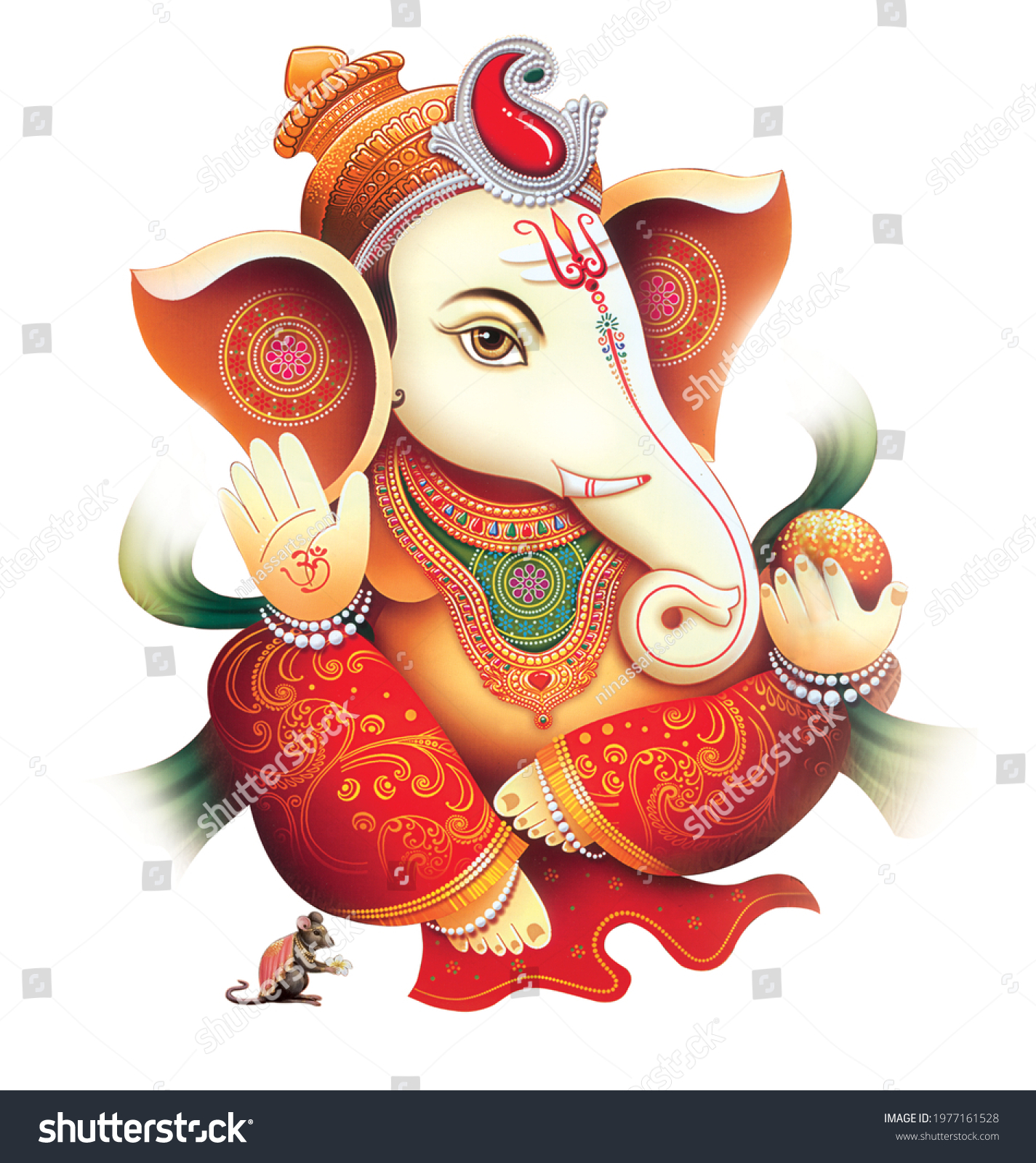 Lord Ganesha White Background Wallpaper God Stock Illustration ...