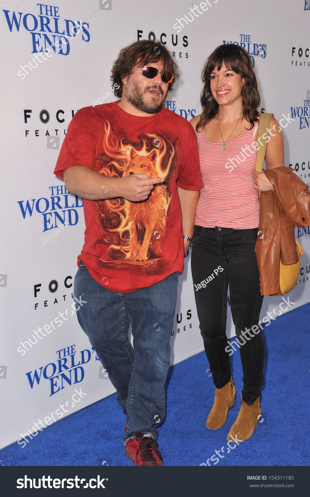 Los Angeles, Ca - August 21, 2013: Jack Black & Wife Tanya Haden At The ...