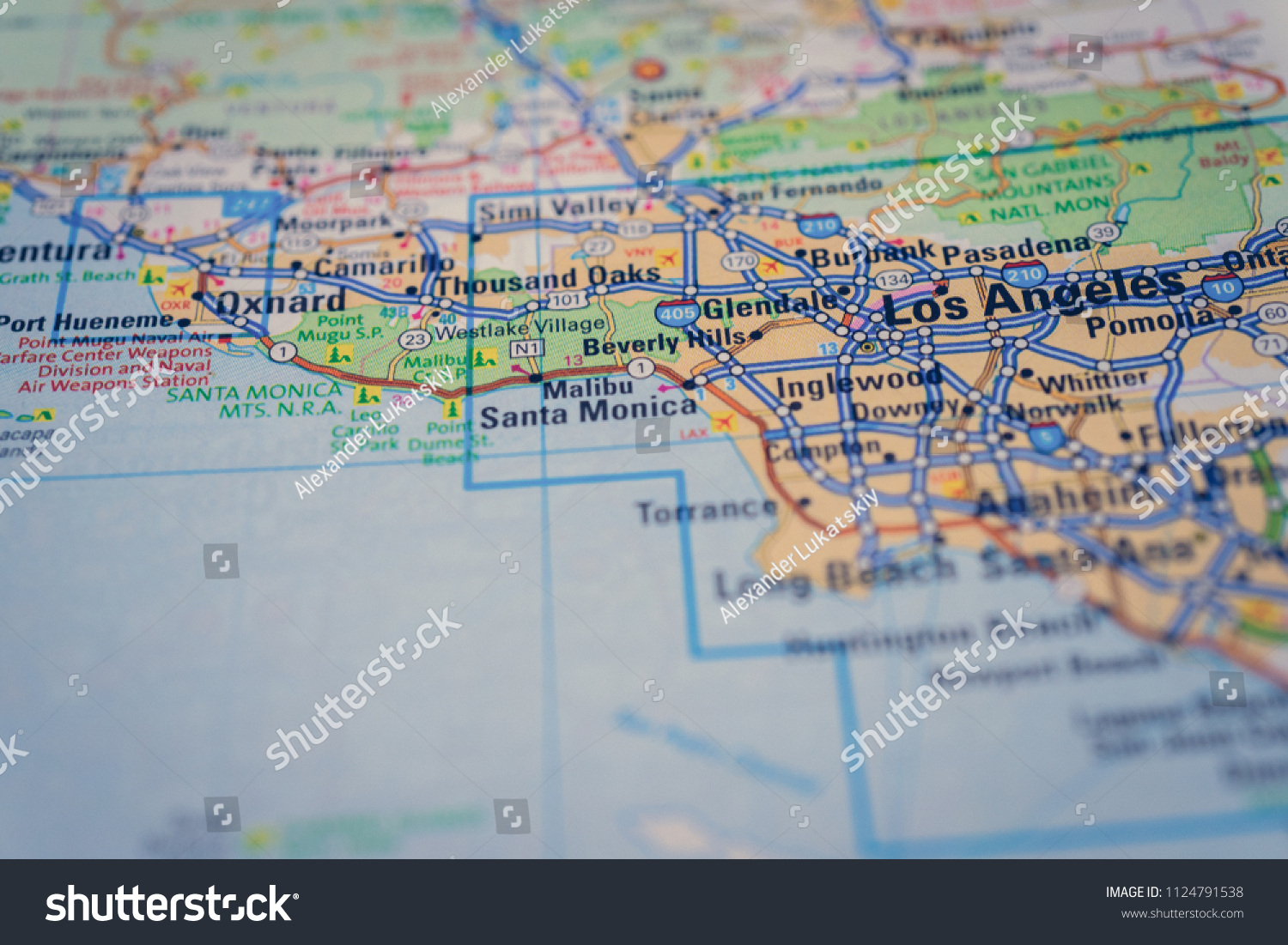 Los Angeles Usa Map Background Stock Photo (Edit Now) 1124791538