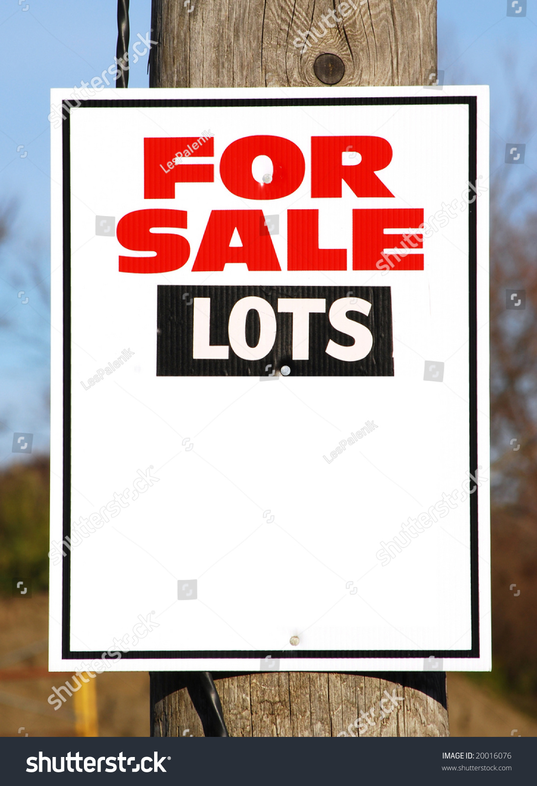 Lots For Sale Sign Stock Photo 20016076 : Shutterstock