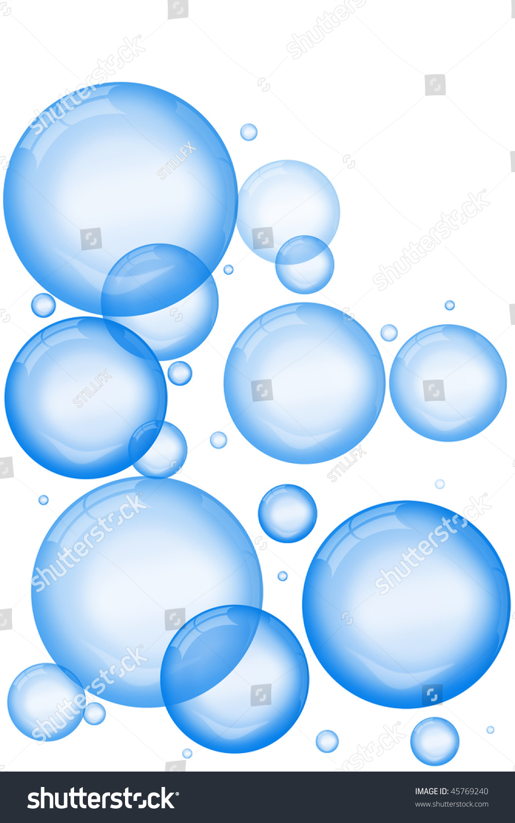 Lots Of Various Size Bubbles On White Background Stock Photo 45769240 ...