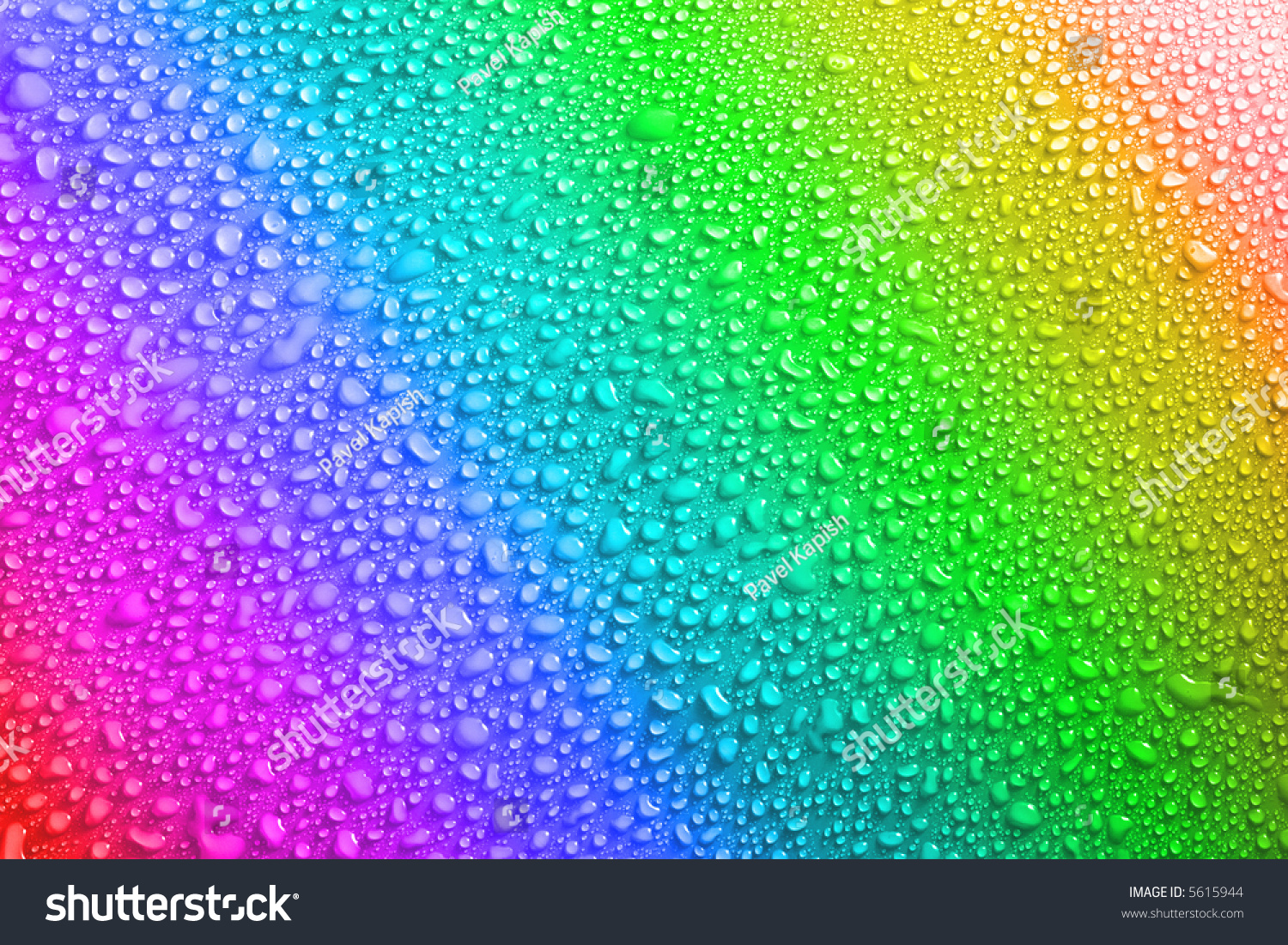 stock photo lots of water drops on a colourful background 5615944