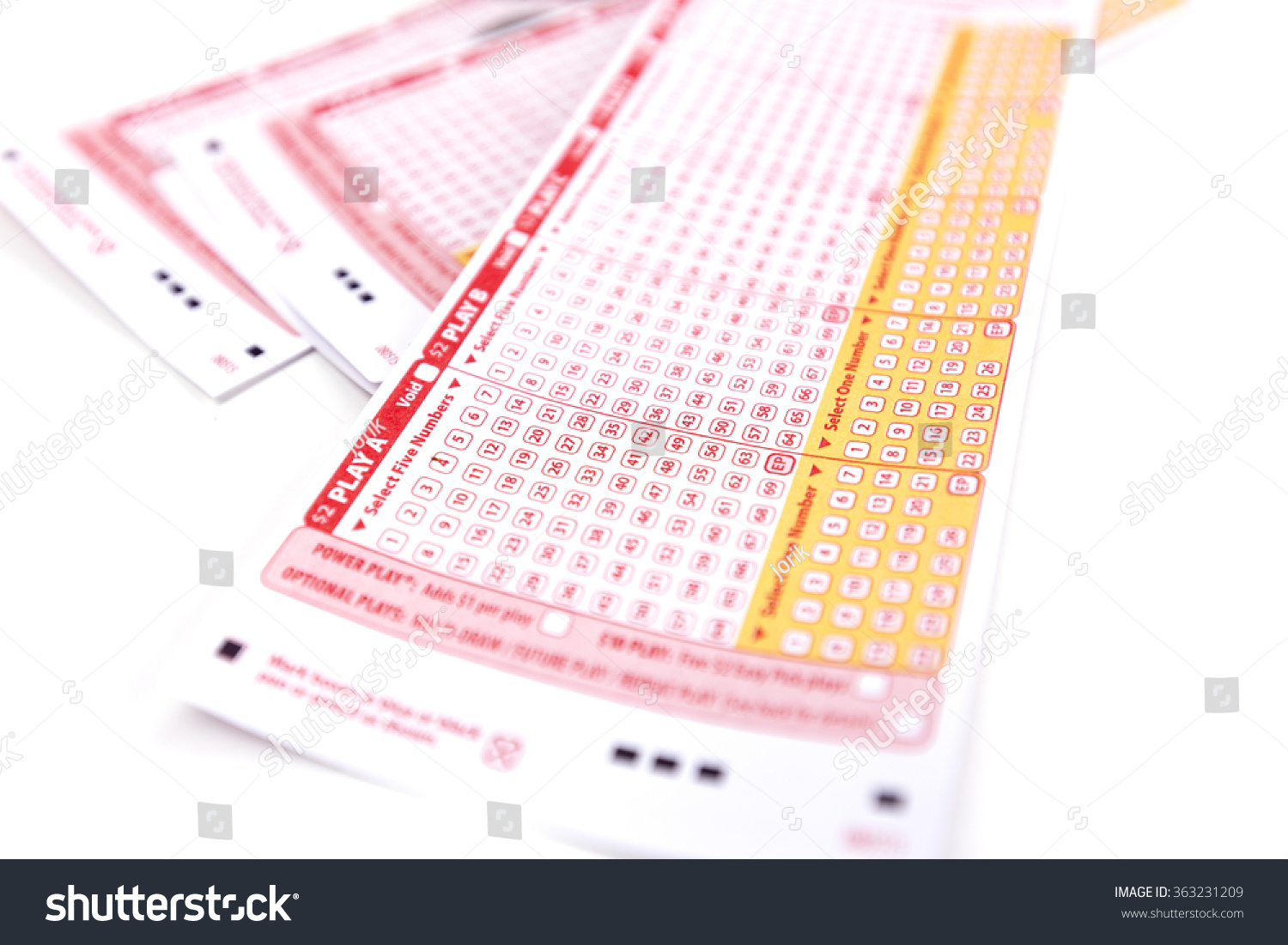 Lottery Ticket Isolated On White Stock Photo 363231209 : Shutterstock