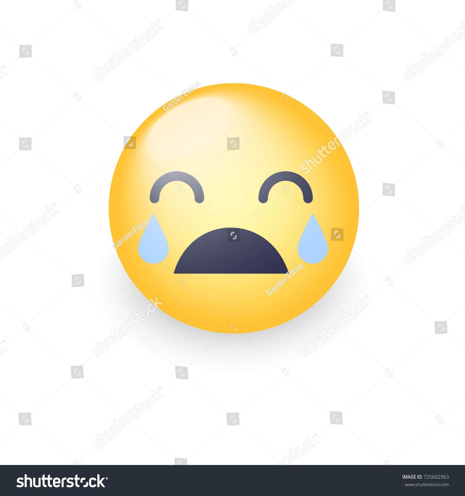 Loudly Crying Emoji Smiley Closed Eyes Stock Illustration 725602963