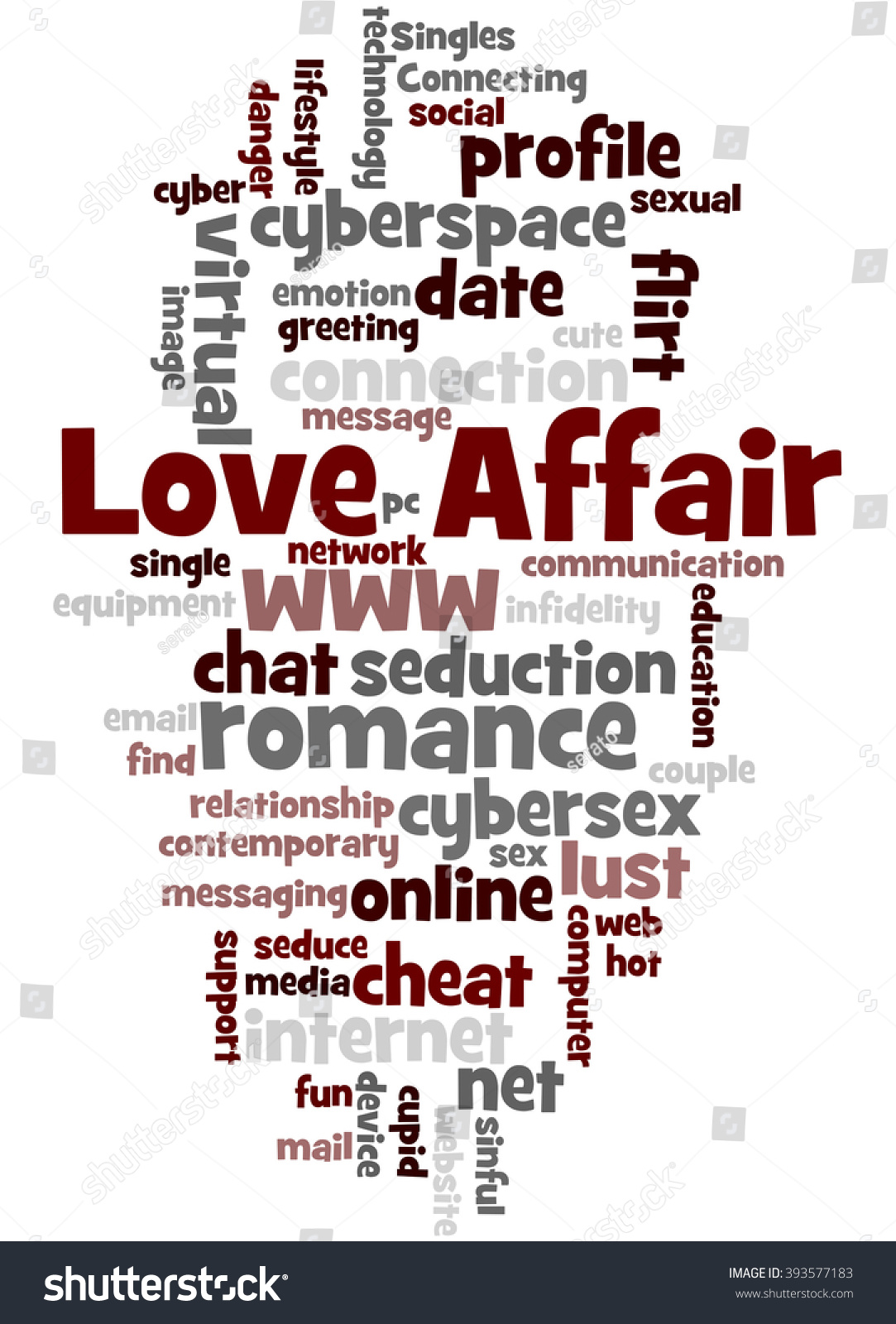 Love Affair Word Cloud Concept On White Background Love Affair Word Cloud Concept On White Background