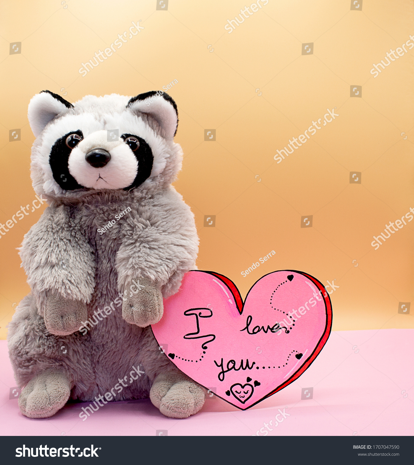 valentines day raccoon stuffed animal