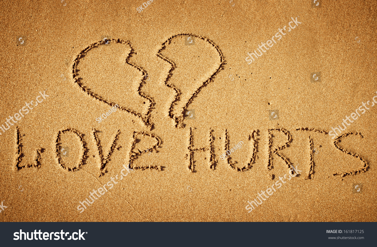 Love Hurts Drawing Broken Heart On Stock Photo 161817125 Shutterstock