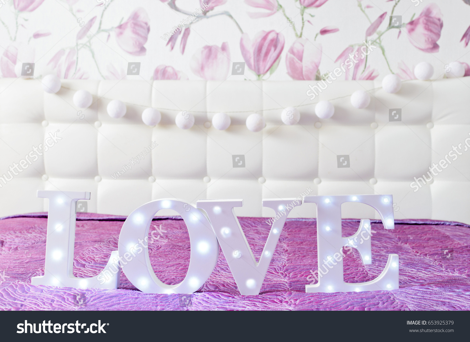 Love Letters Light Bulbs White Cotton Stock Photo Edit Now