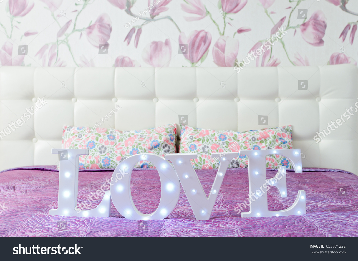 Love Letters Light Bulbs Glamour Pink Stock Photo Edit Now