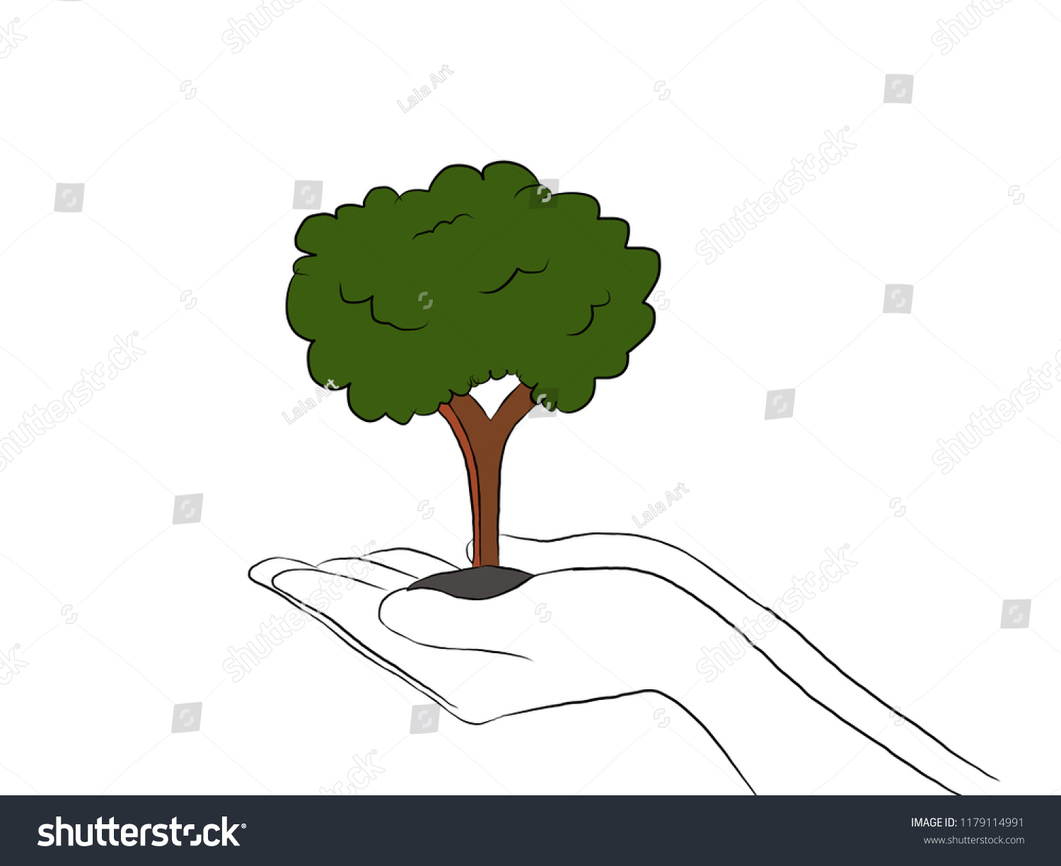 Love Nature Hand Drawing Stock Illustration