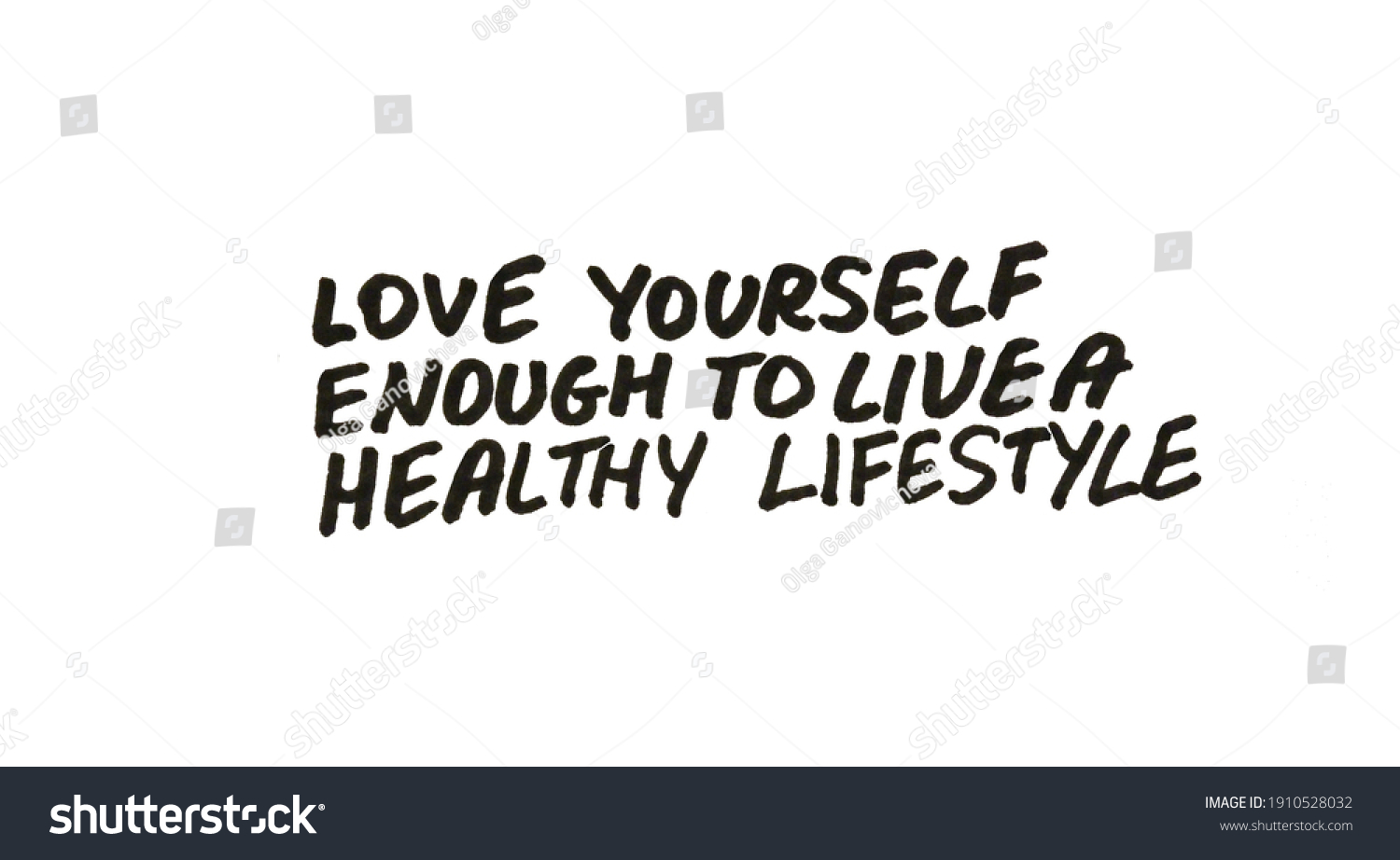 Love Yourself Enough Live Healthy Lifestyle Stock Illustration