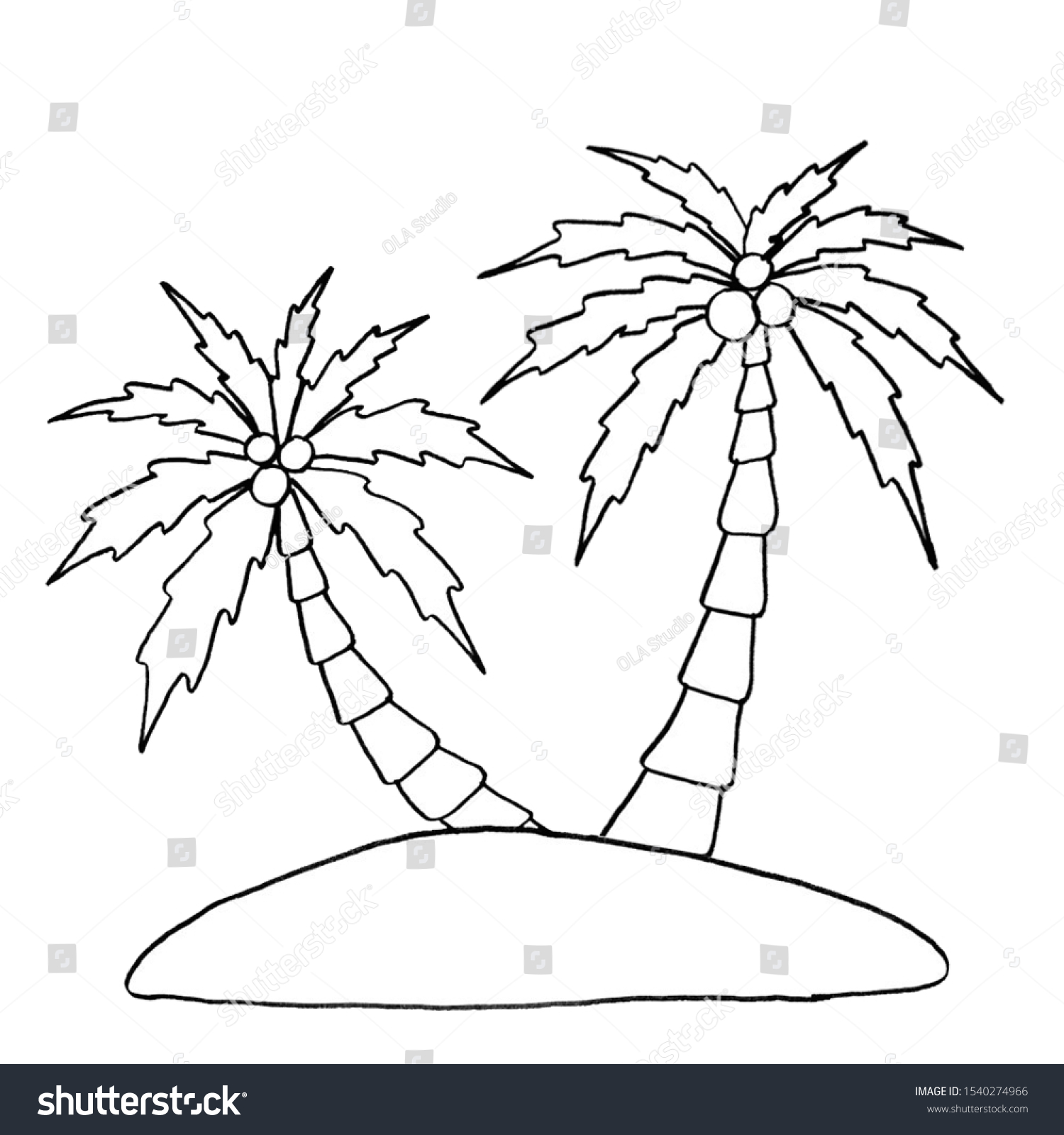 Lovely Colouring Pages Palm Tree Printable Stock Illustration ...