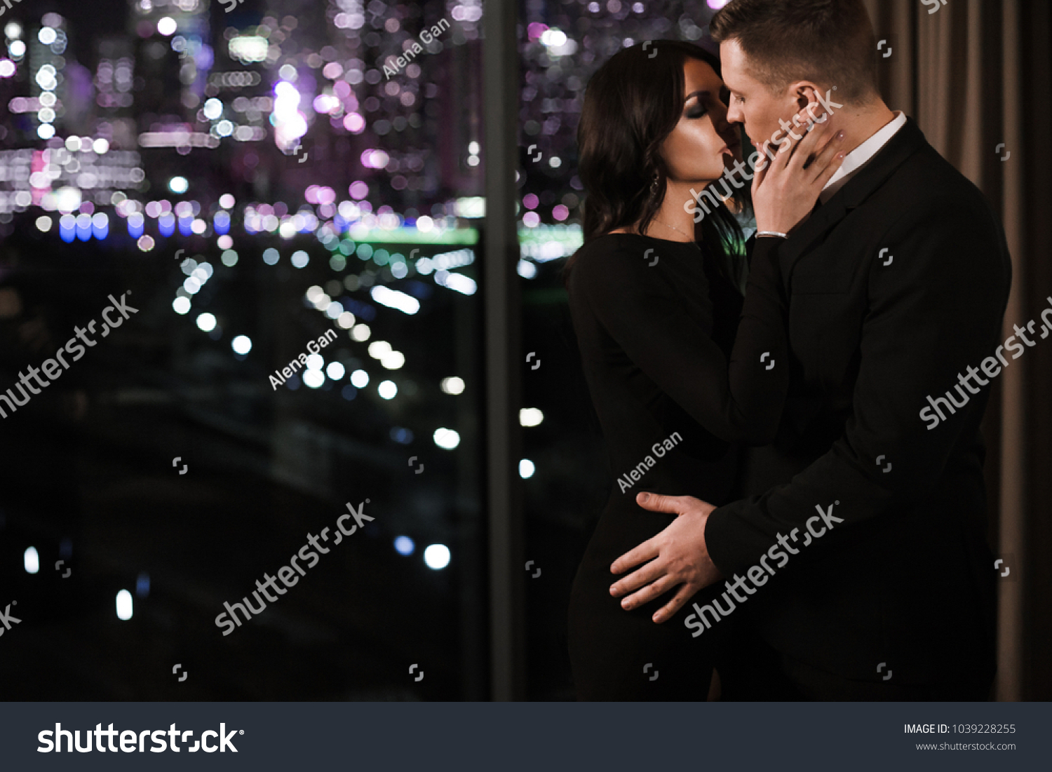 Loving Passionate Couple Embrace Kissing Black Stock Photo (Edit Now ...