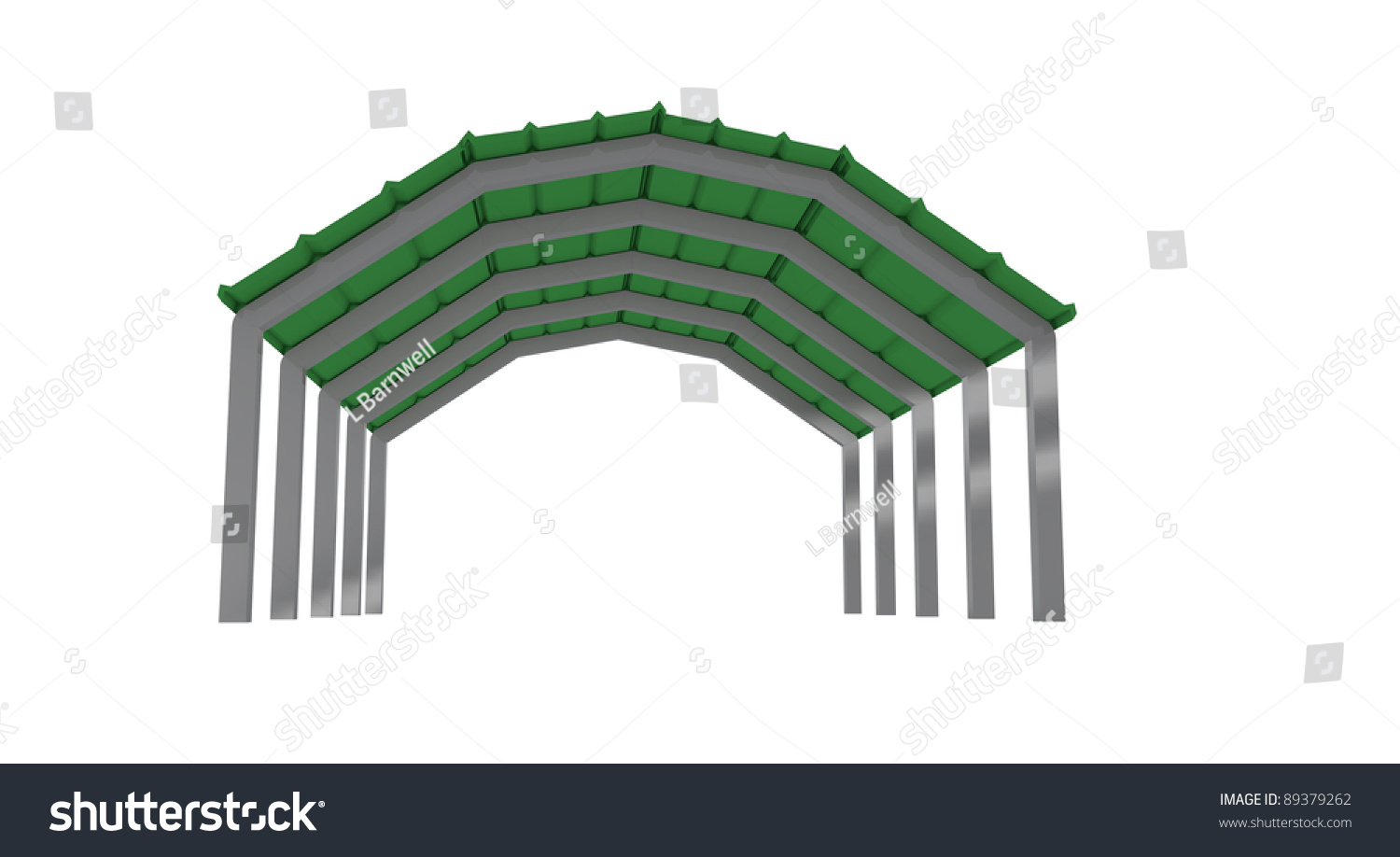 Low Level View Green Sheet Metal Stock Illustration 89379262