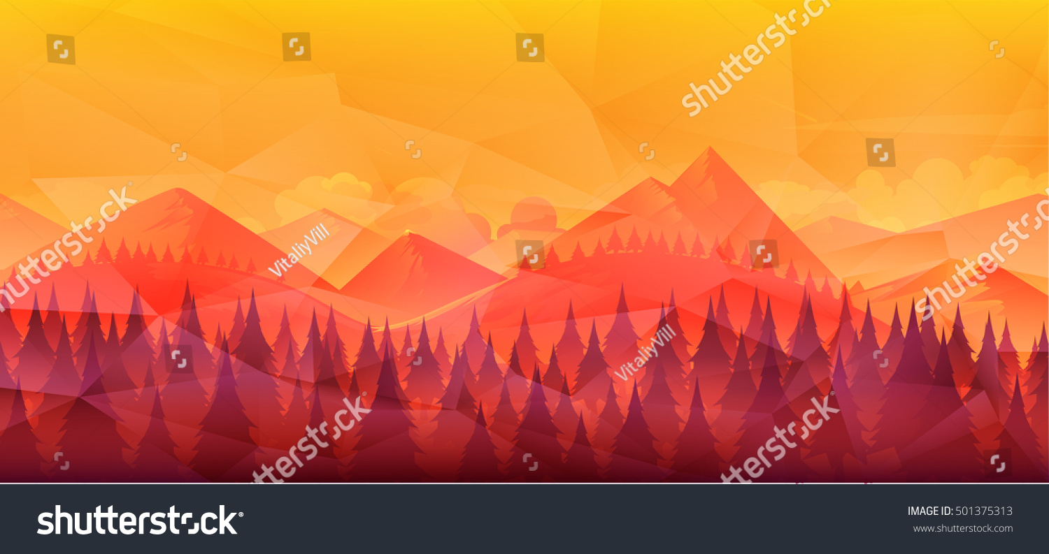 Royalty Free Stock Illustration Of Low Poly Mountain Landscapegreat