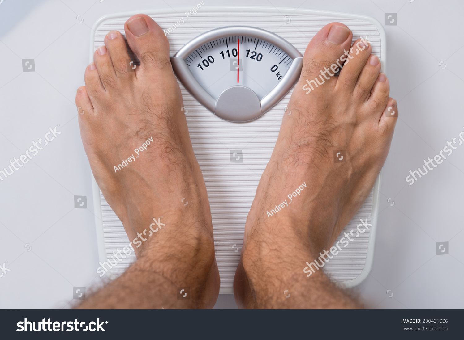 Low Section Man Standing On Weight Stock Photo 230431006 - Shutterstock