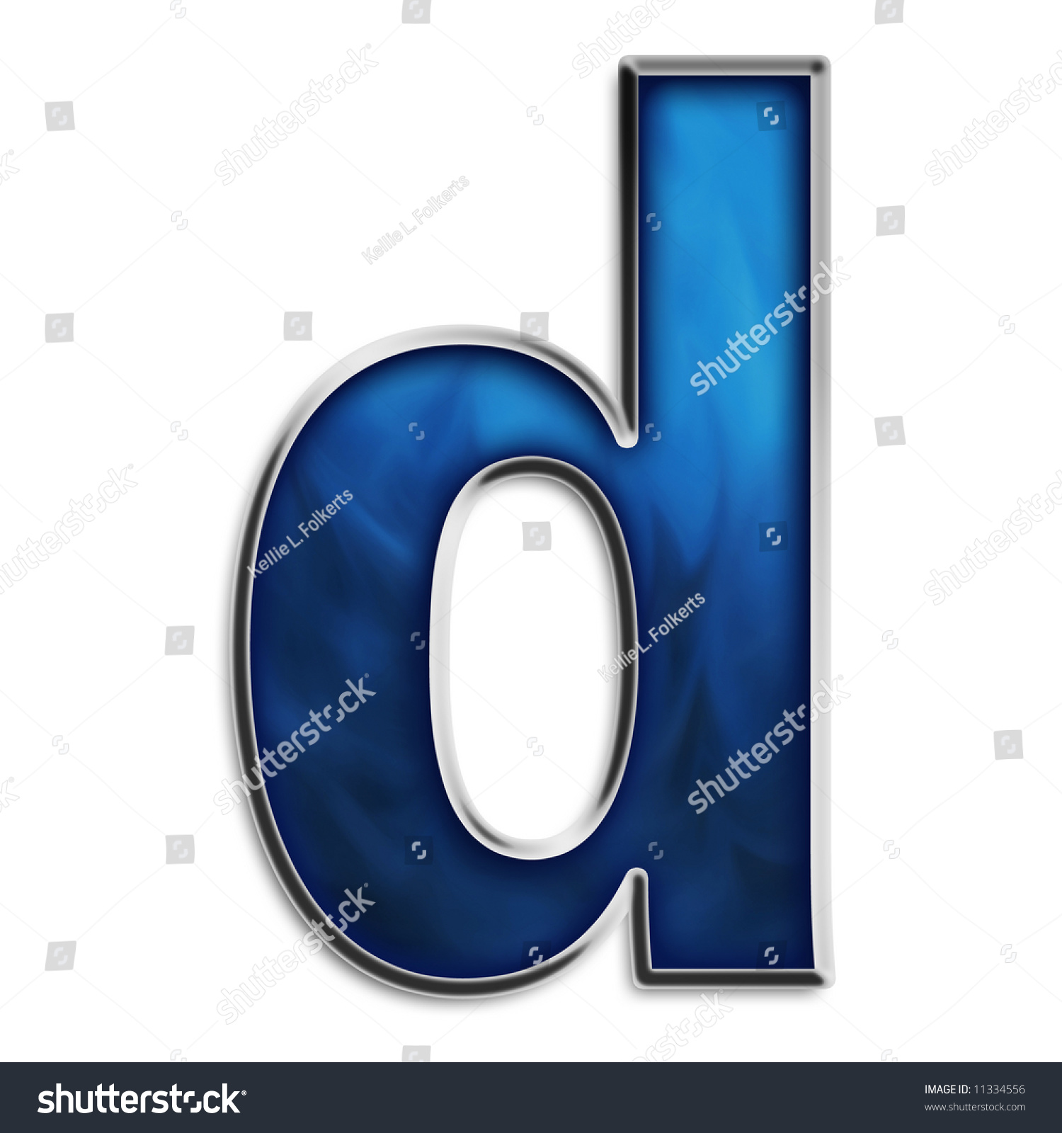 Lowercase D Steel Smokey Blue Isolated On White Stock Photo 11334556 ...