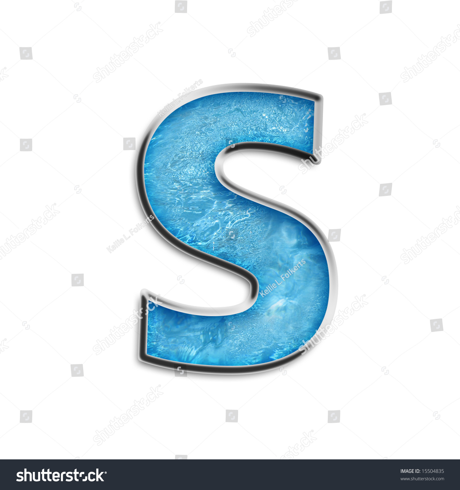 lowercase s shimmery blue isolated on stock illustration 15504835