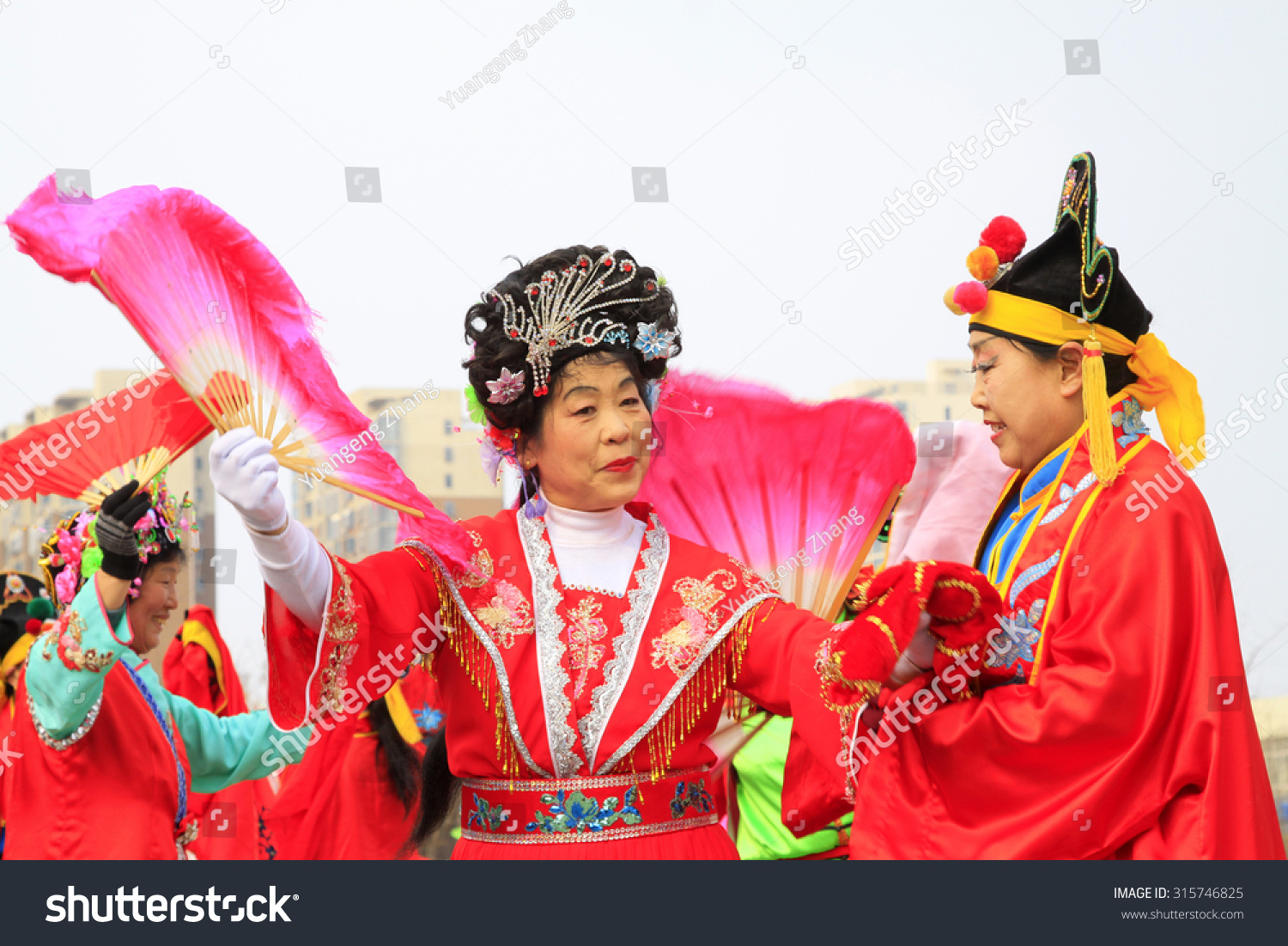 Luannan County - February 26: Traditional Chinese Style Yangko Dance ...