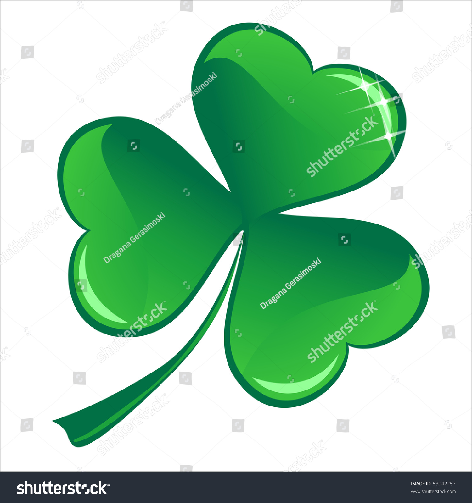 Lucky Heart Clover Valentines Icon Isolated Stock Illustration 53042257 ...