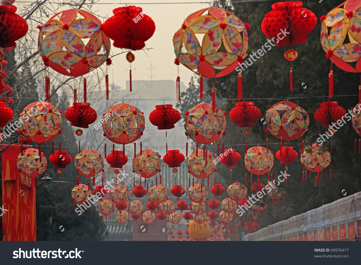 Lucky Red Lanterns Chinese New Year Stock Photo Edit Now
