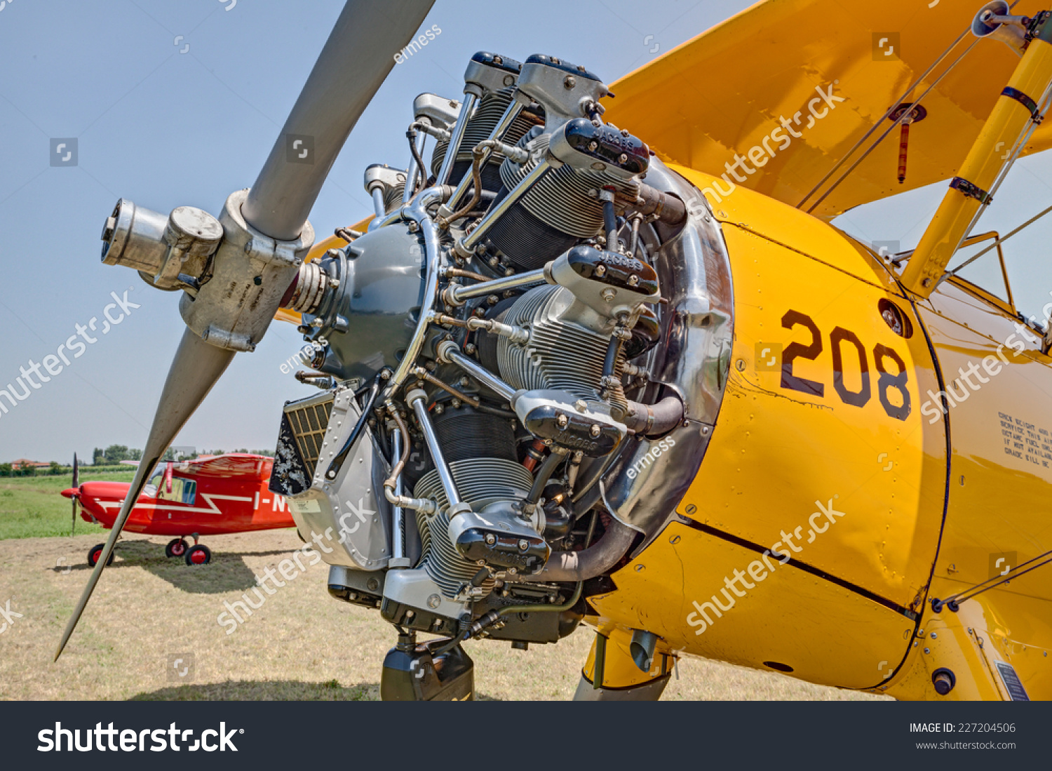 Lugo, Ra, Italy - June 7: Jacobs R-755 Radial Engine Of A Vintage ...