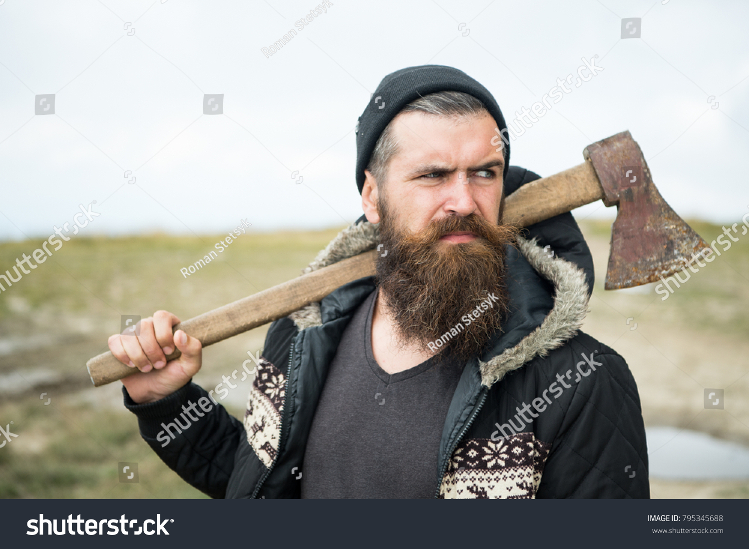 lumberjack woods ax brutal