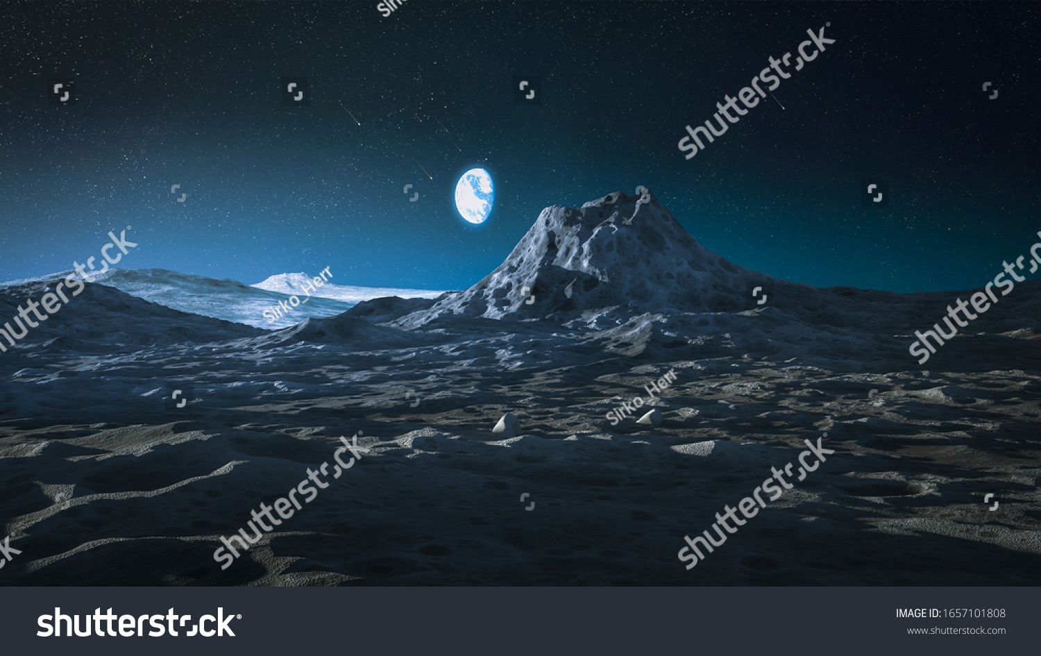 Lunar Surface Earth Planet Crater Stock Photo 1657101808 | Shutterstock