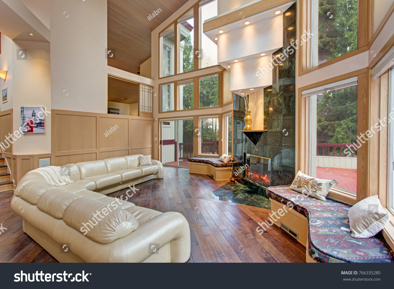 Luxurious Family Room Open Floor Plan Stock Photo Edit Now 766335280